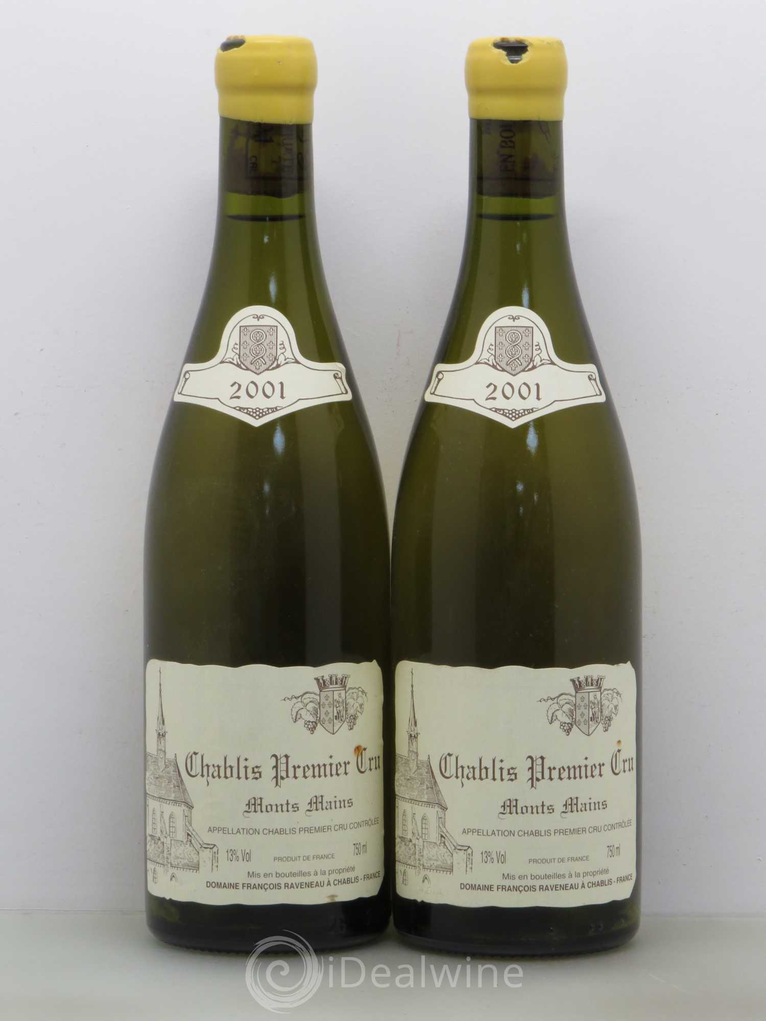 Chablis 1er Cru Monts Mains Raveneau (Domaine) 2001 - Lot de 2 bouteilles - 0