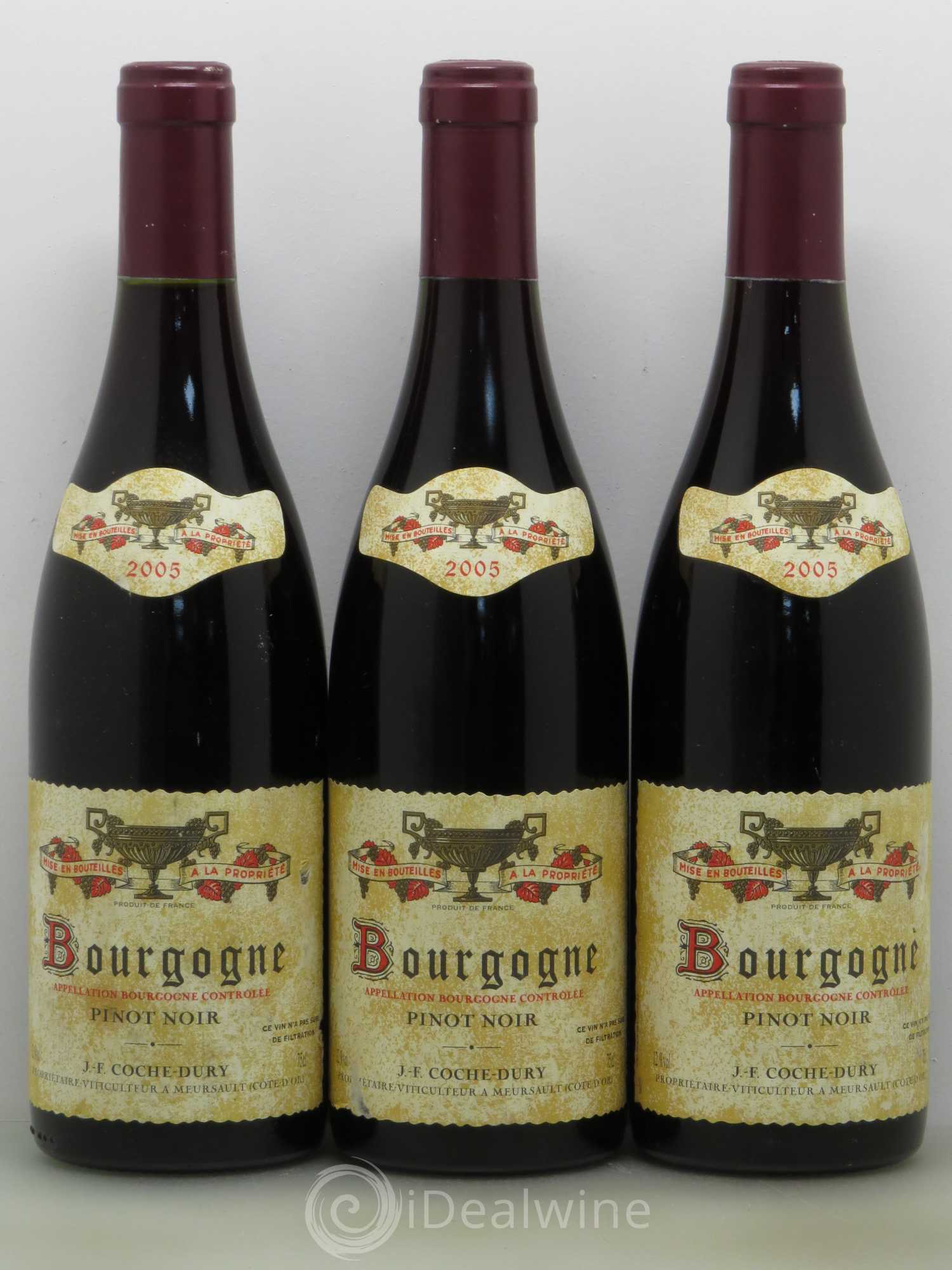 Bourgogne Coche Dury (Domaine) Pinot noir 2005 - Lot de 3 bouteilles - 0