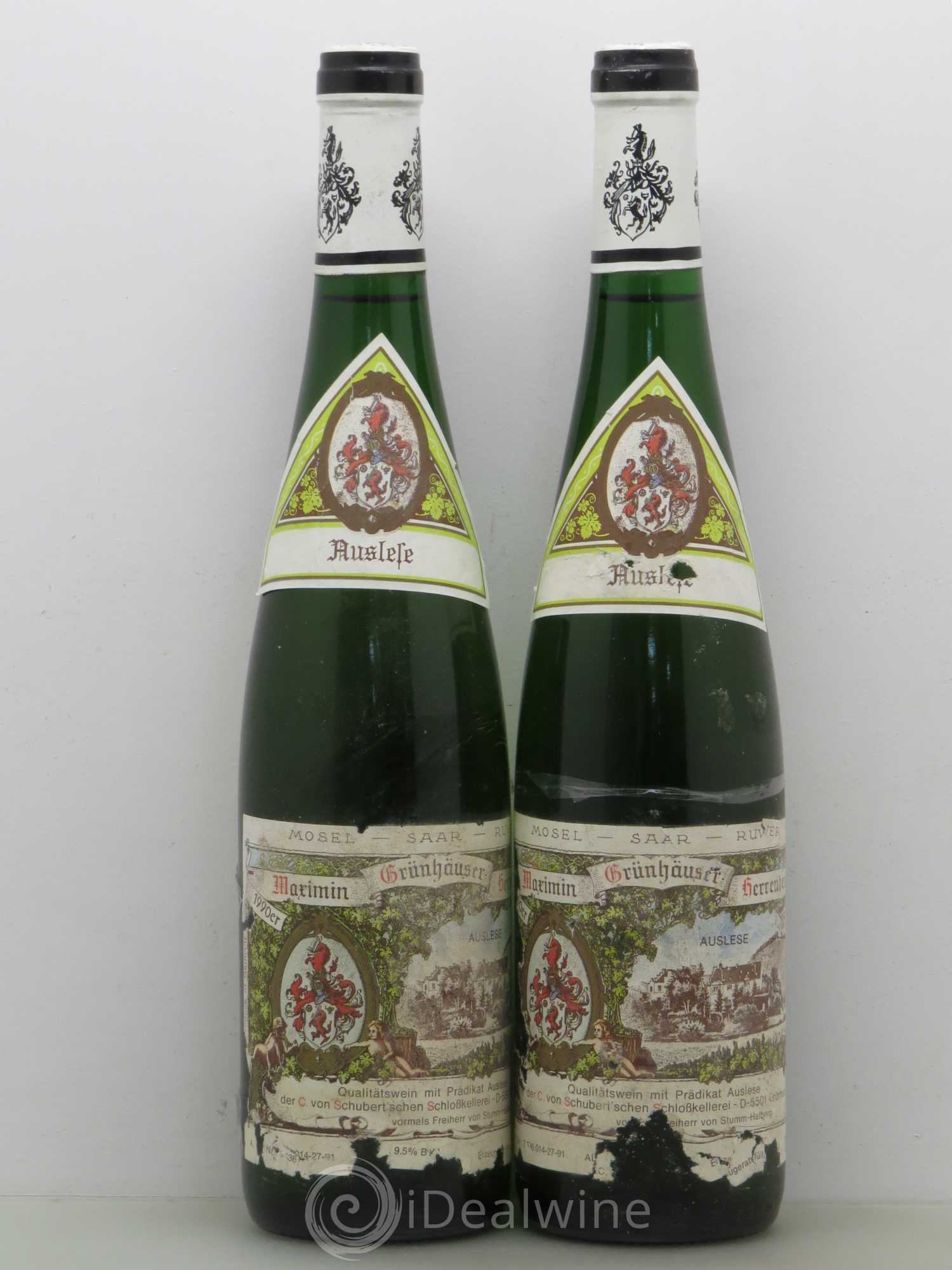 Riesling Domaine Maximin Grünhauser Herrenberg Auslese 1990 - Posten von 2 Flaschen - 0