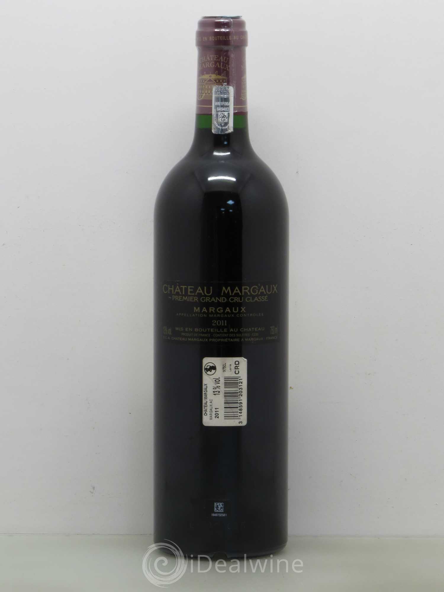 Château Margaux 1er Grand Cru Classé 2011 - Lot de 1 bouteille - 1