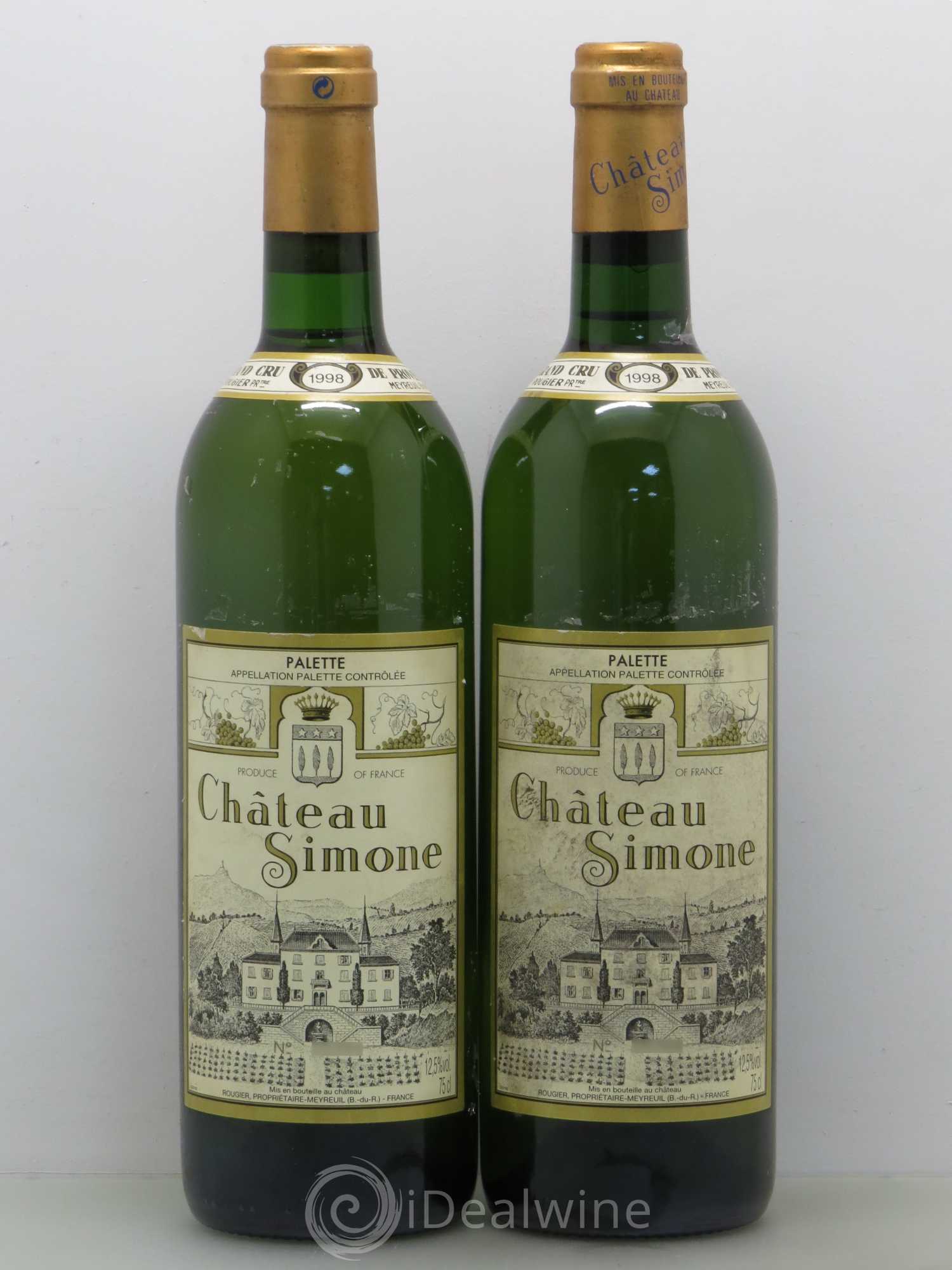 Palette Château Simone Famille Rougier 1998 - Posten von 2 Flaschen - 0