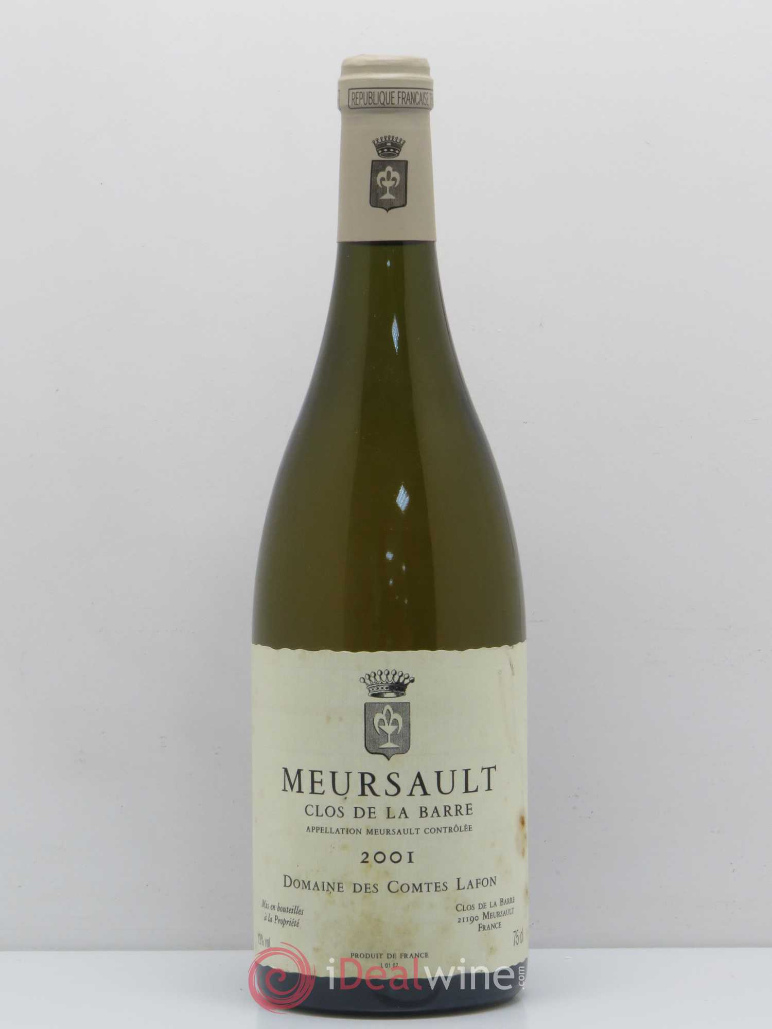 Meursault Clos de la Barre Comtes Lafon (Domaine des) 2001 - Lot de 1 bouteille - 0