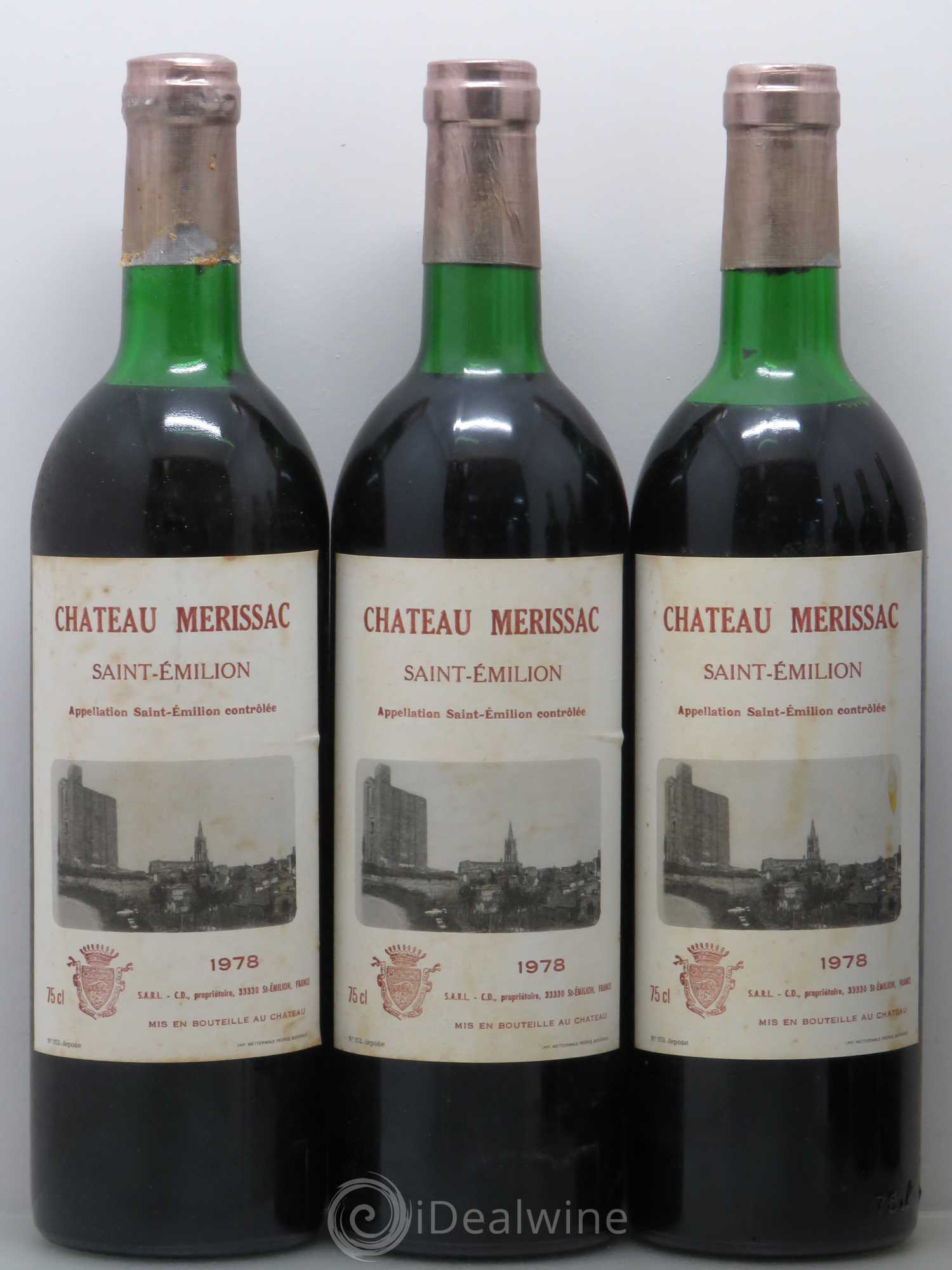 Saint-Émilion Château Merissac 1978 - Posten von 6 Flaschen - 1