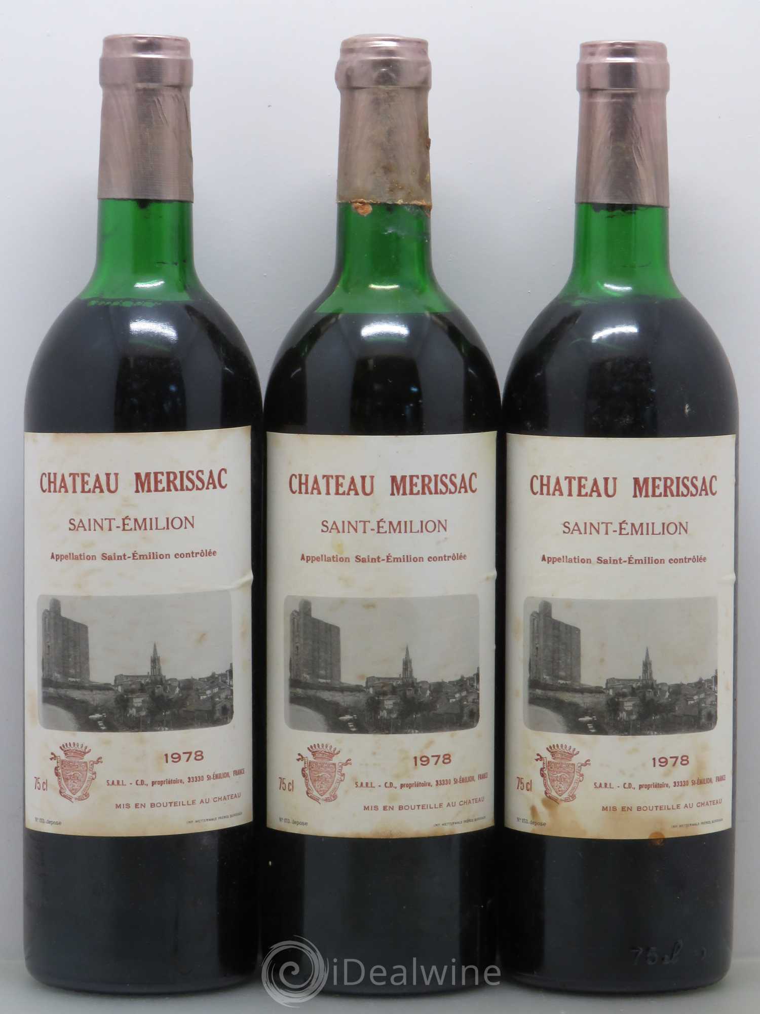 Saint-Émilion Château Merissac 1978 - Posten von 6 Flaschen - 2