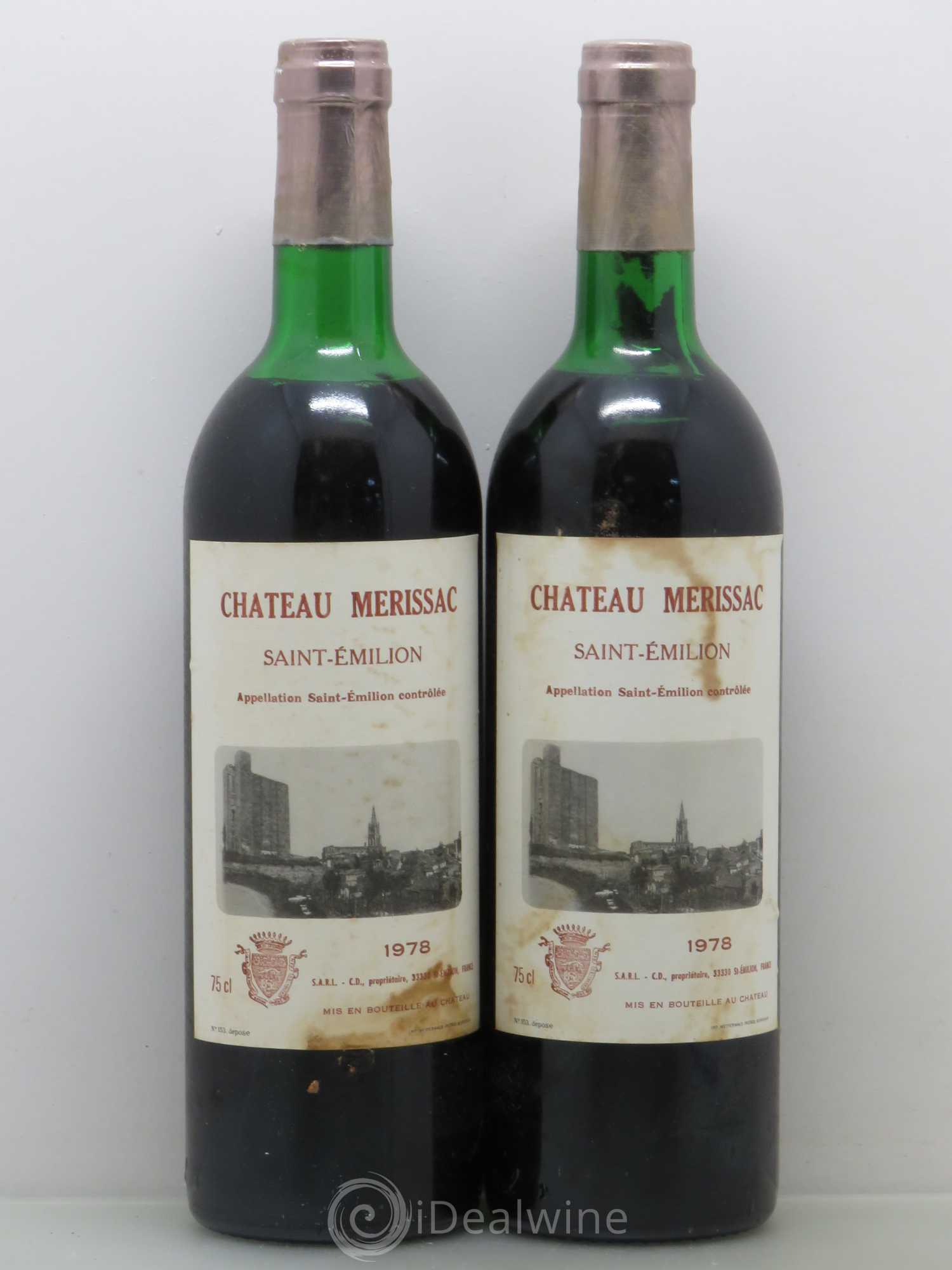 Saint-Émilion Château Merissac 1978 - Lot de 2 bouteilles - 0