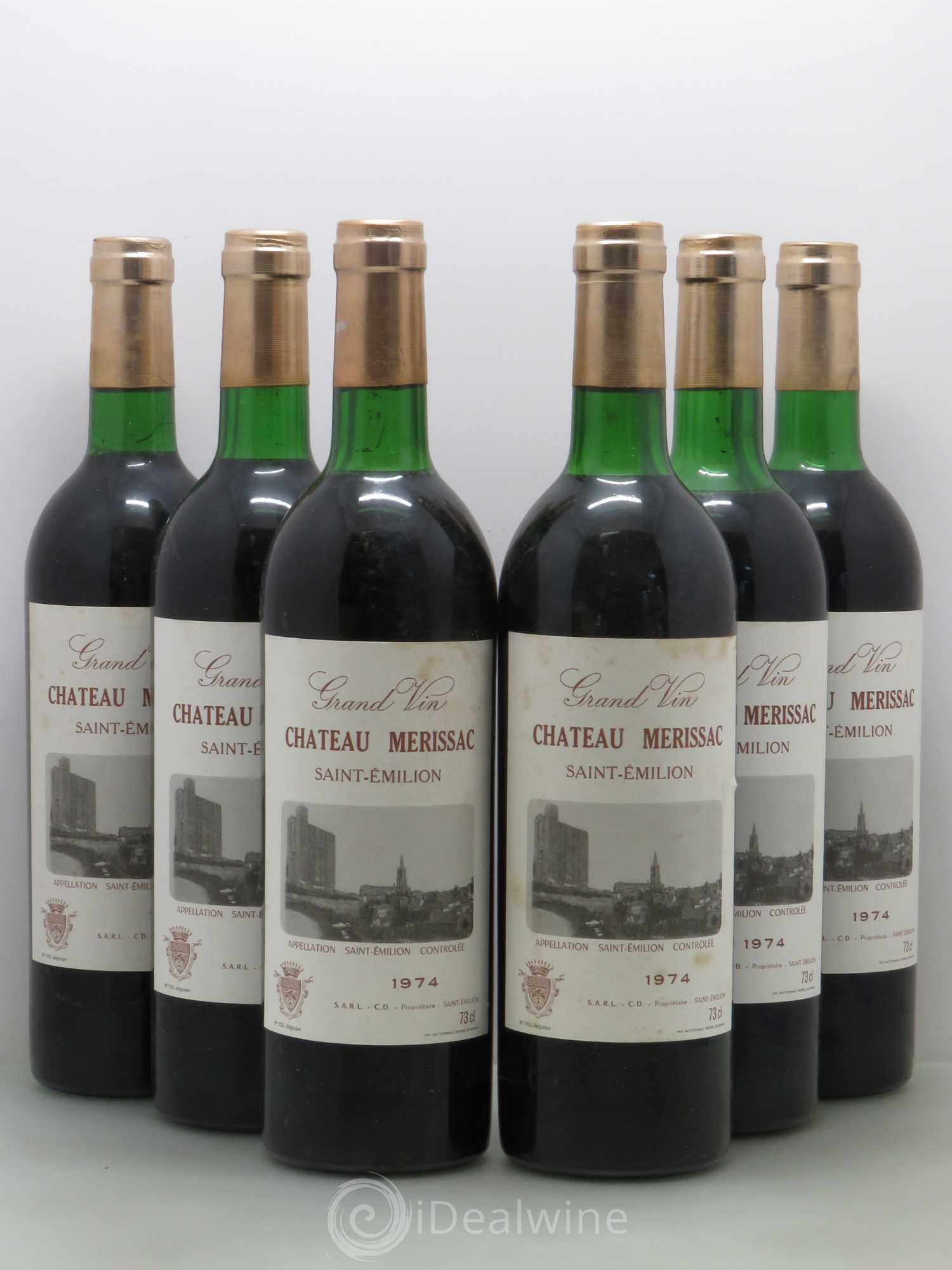 Saint-Émilion Château Merissac 1974 - Lot de 6 bouteilles - 0