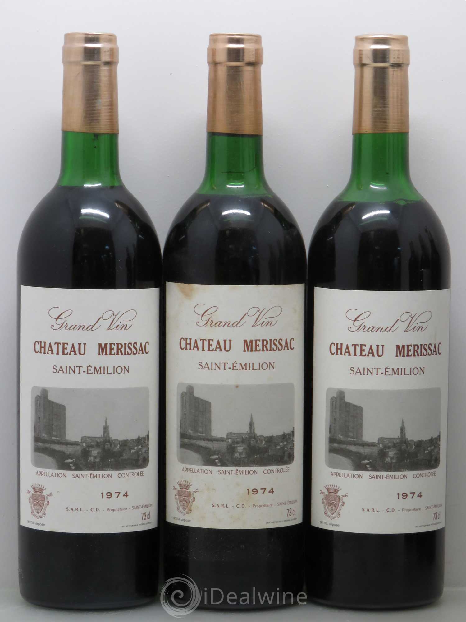 Saint-Émilion Château Merissac 1974 - Lot de 6 bouteilles - 1