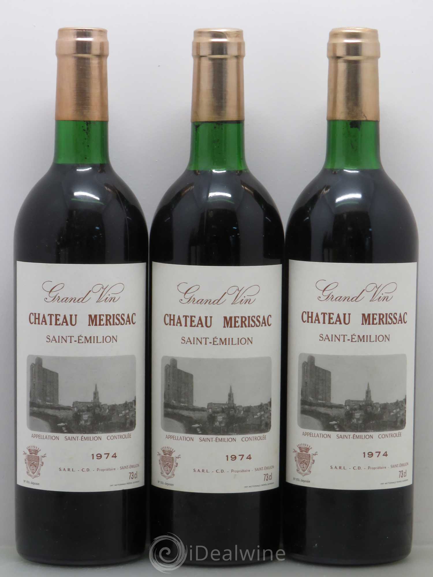 Saint-Émilion Château Merissac 1974 - Posten von 3 Flaschen - 0