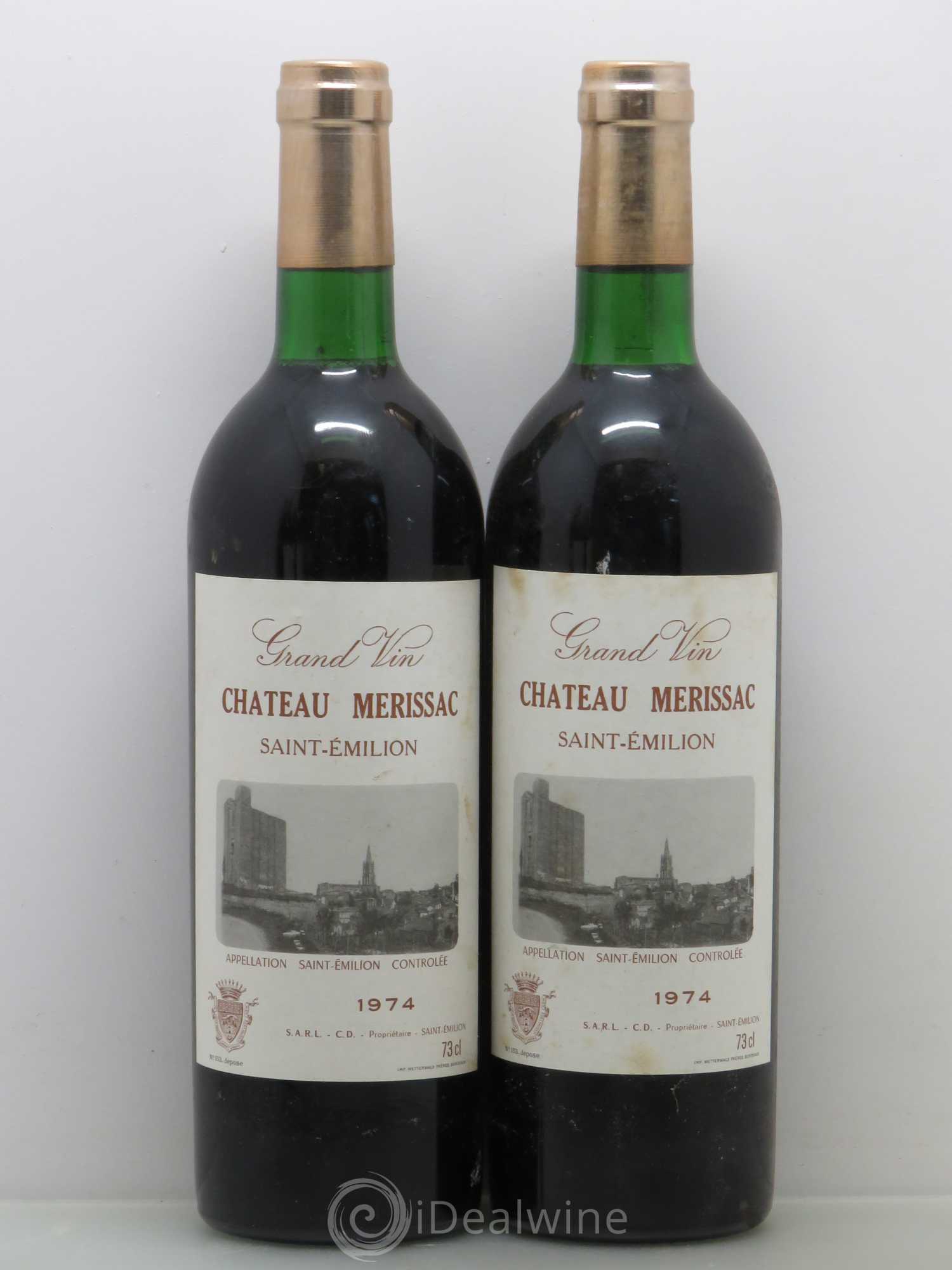 Saint-Émilion Château Merissac 1974 - Lot de 2 bouteilles - 0