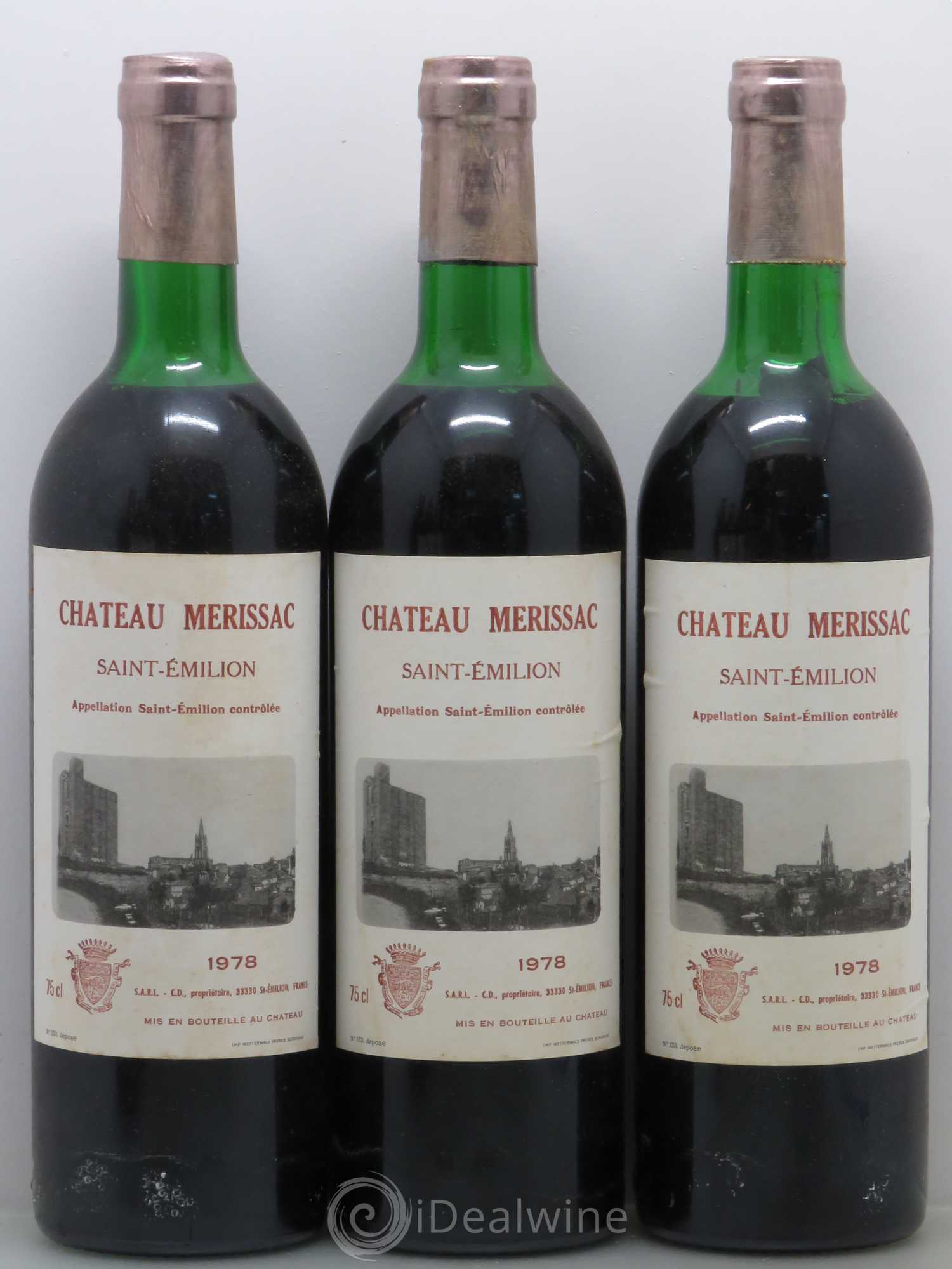 Saint-Émilion Château Merissac 1978 - Lot de 6 bouteilles - 1