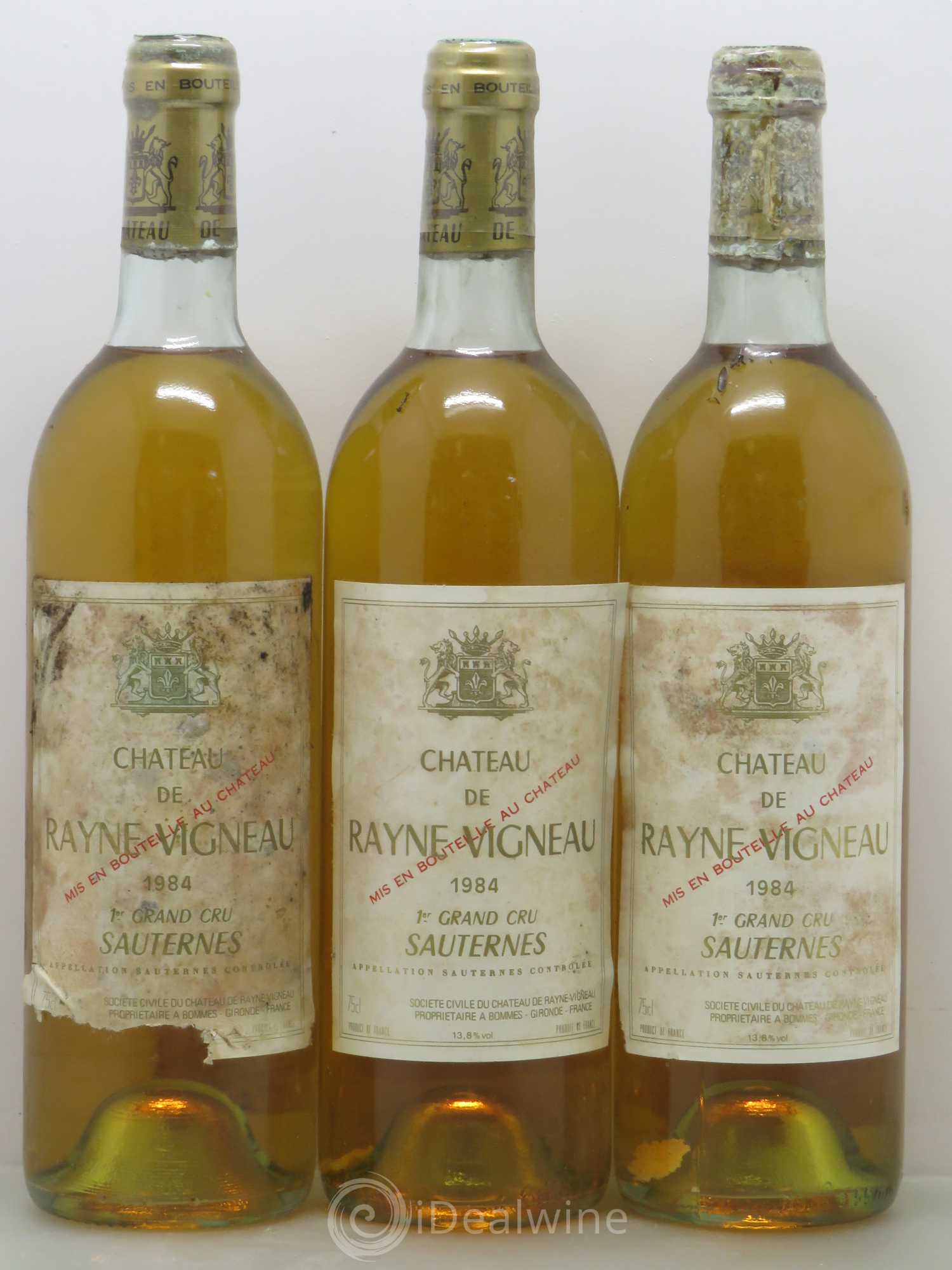 Château de Rayne Vigneau 1er Grand Cru Classé (senza prezzo di riserva) 1984 - Lotto di 3 bottiglie - 0