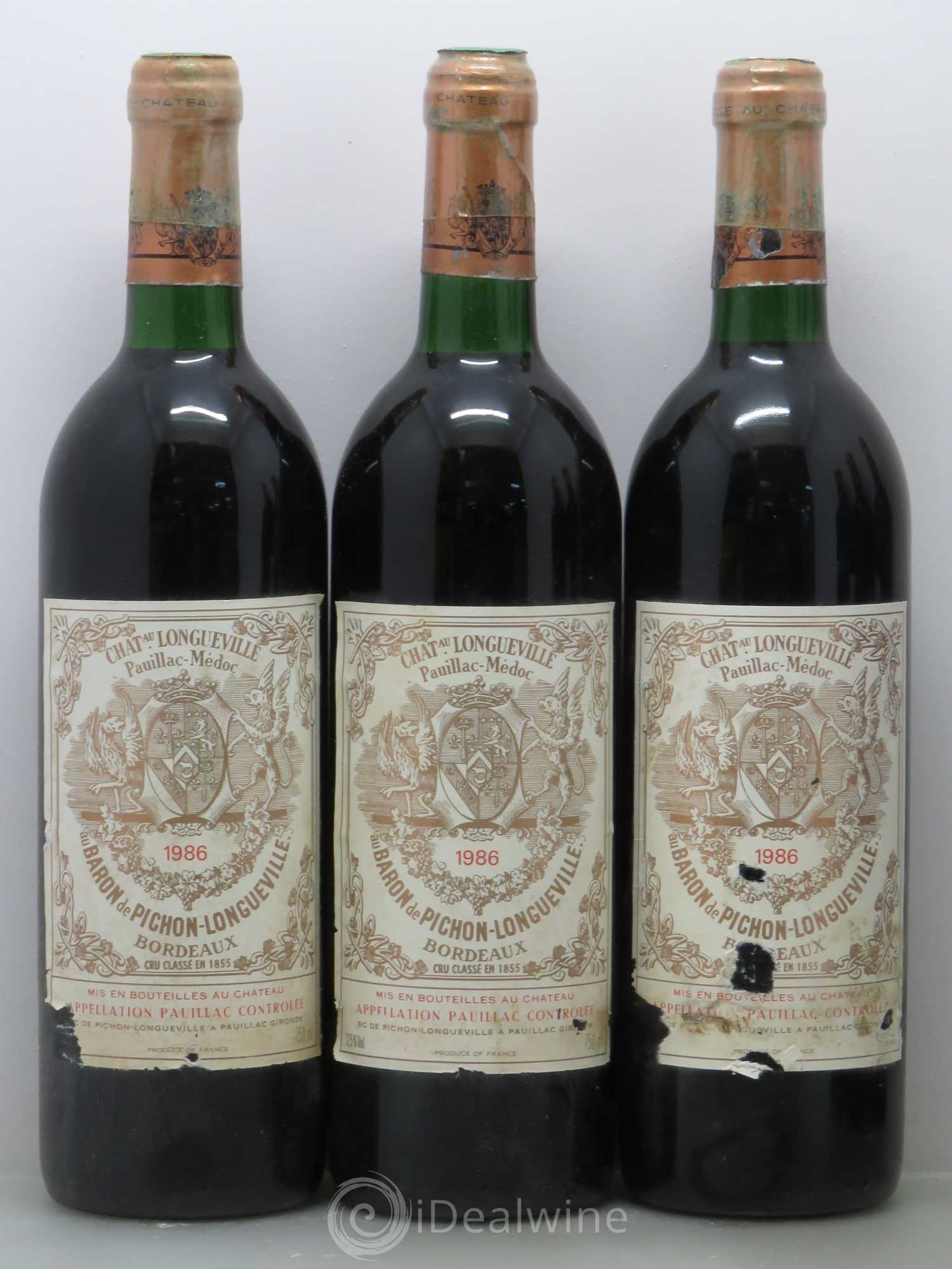 Pichon Longueville Baron 2ème Grand Cru Classé 1986 - Lot de 6 bouteilles - 1