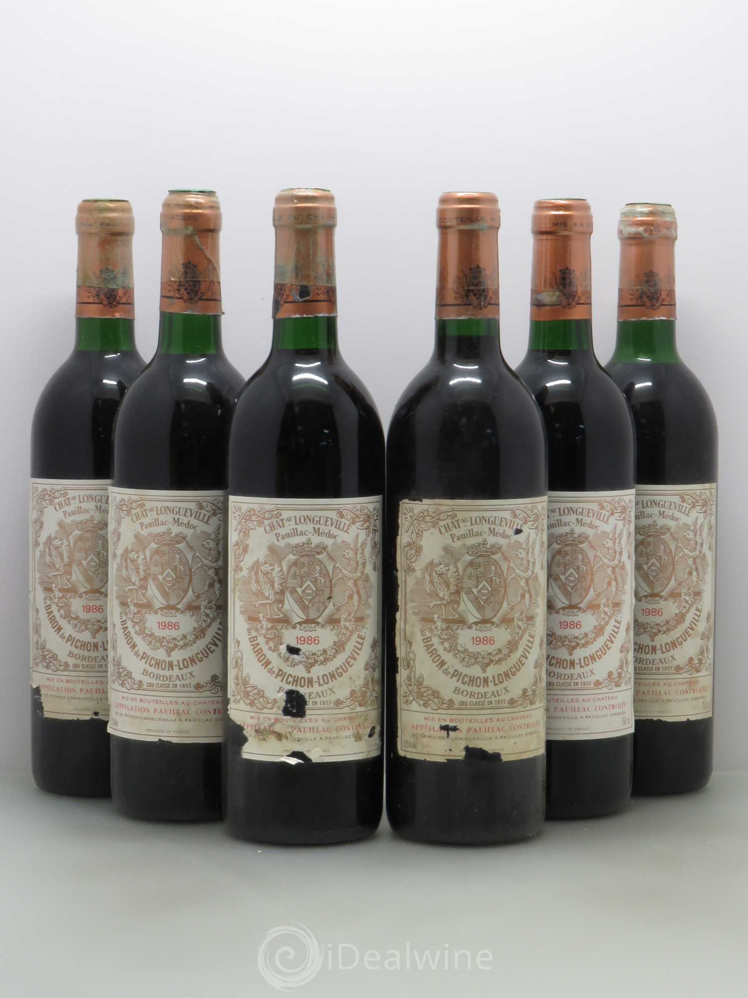 Pichon Longueville Baron 2ème Grand Cru Classé 1986 - Lot de 6 bouteilles - 0
