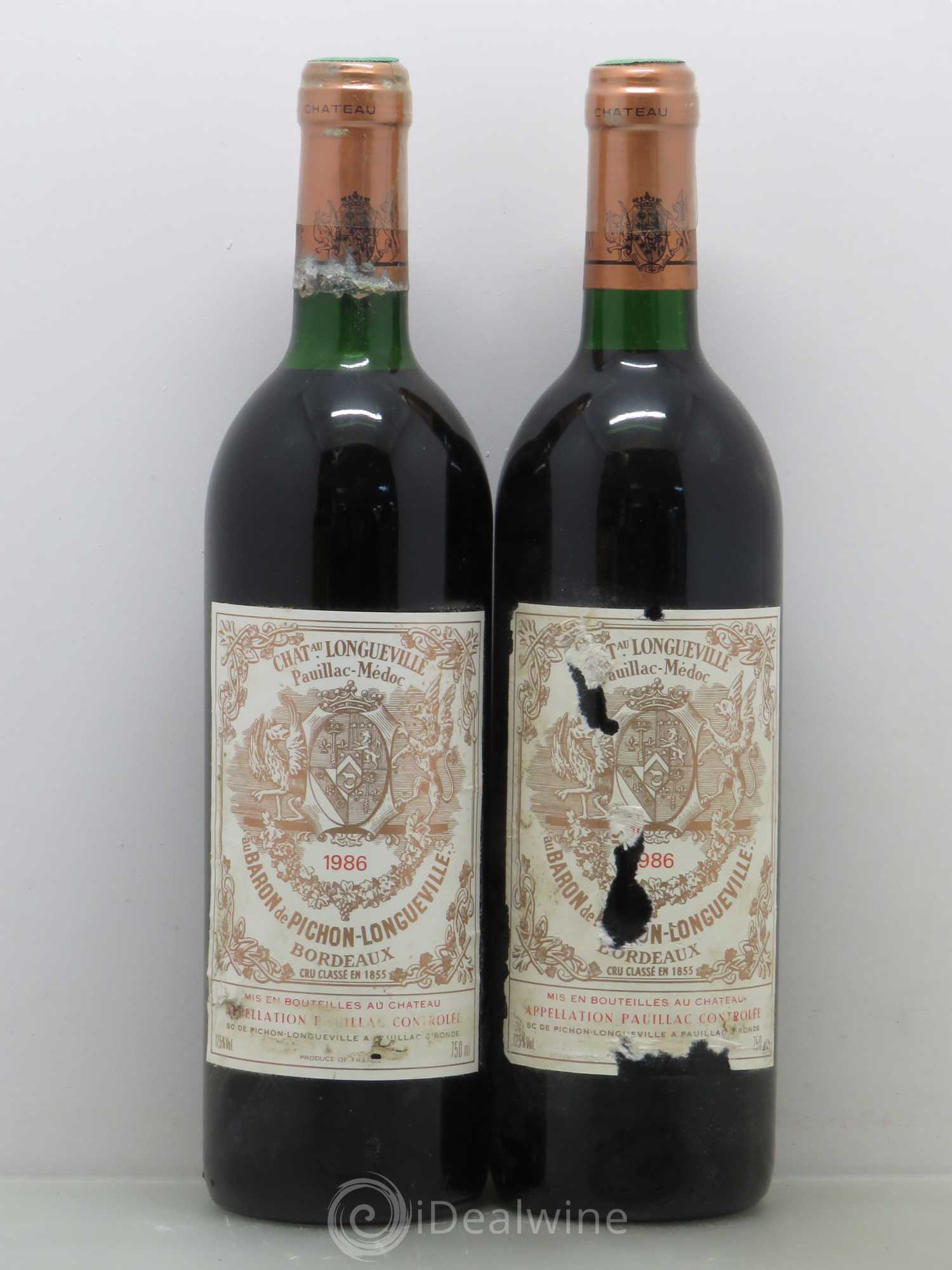 Pichon Longueville Baron 2ème Grand Cru Classé 1986 - Lot de 2 bouteilles - 0