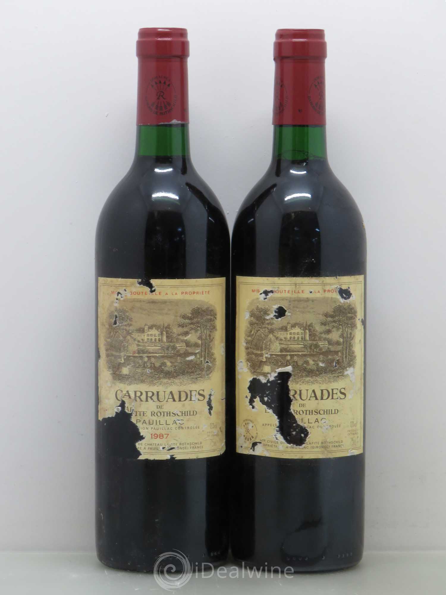 Carruades de Lafite Rothschild Second Vin 1987 - Lot de 2 bouteilles - 0