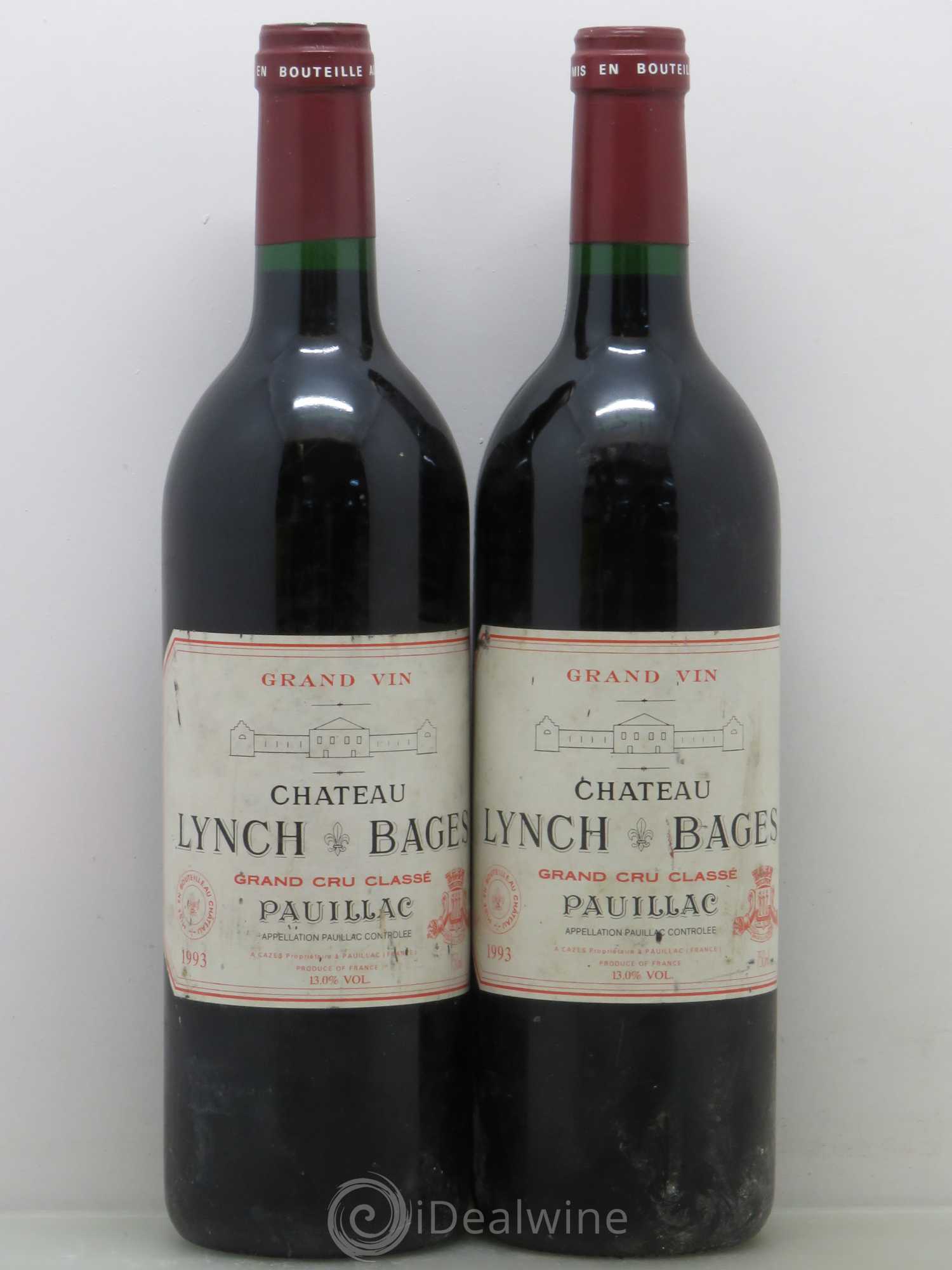 Château Lynch Bages 5ème Grand Cru Classé 1993 - Lot de 2 bouteilles - 0