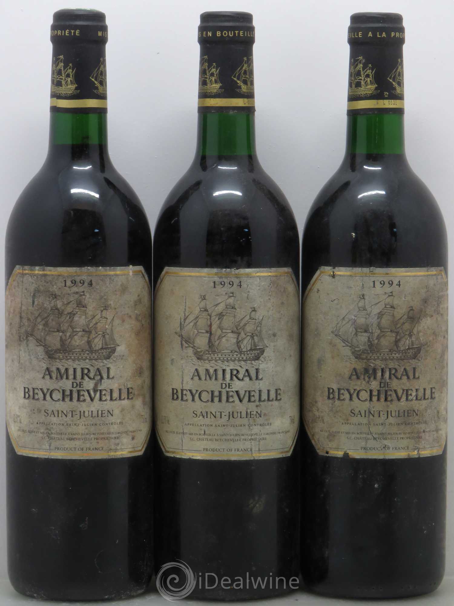 Amiral de Beychevelle Second Vin 1994 - Lot de 3 bouteilles - 0