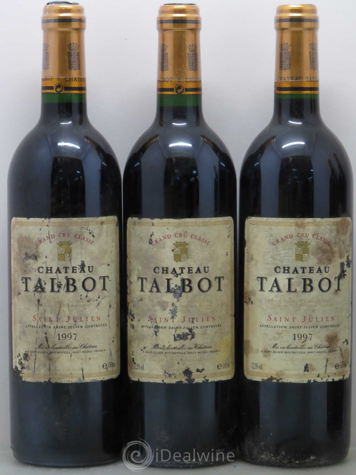 Château Talbot 4ème Grand Cru Classé 1997 - Lot de 5 bouteilles - 1