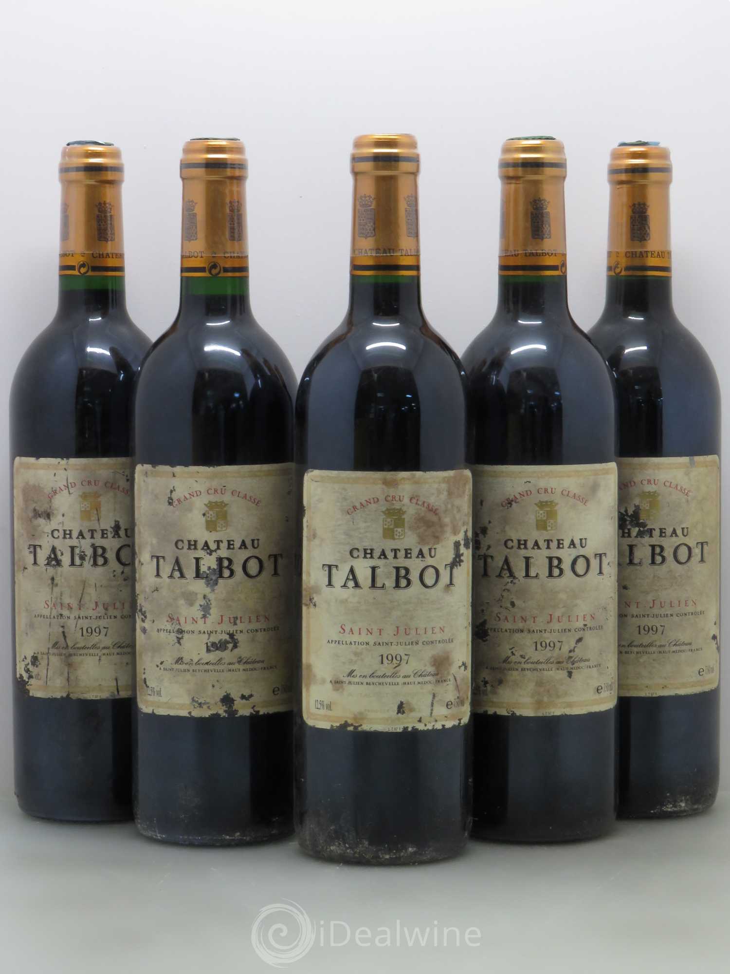 Château Talbot 4ème Grand Cru Classé 1997 - Lot de 5 bouteilles - 0