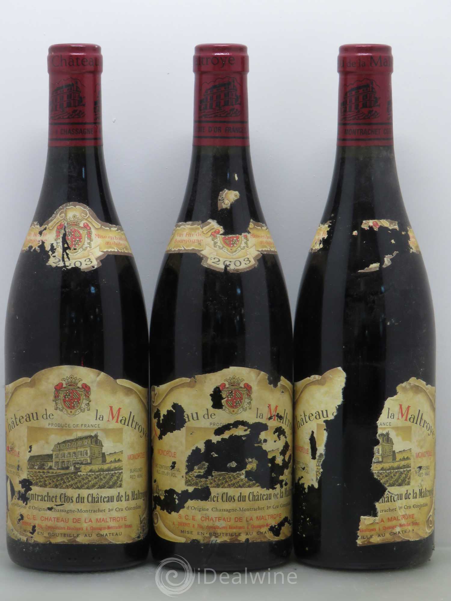 Chassagne-Montrachet 1er Cru Clos Du Château De La Maltroye 2003 - Posten von 6 Flaschen - 2