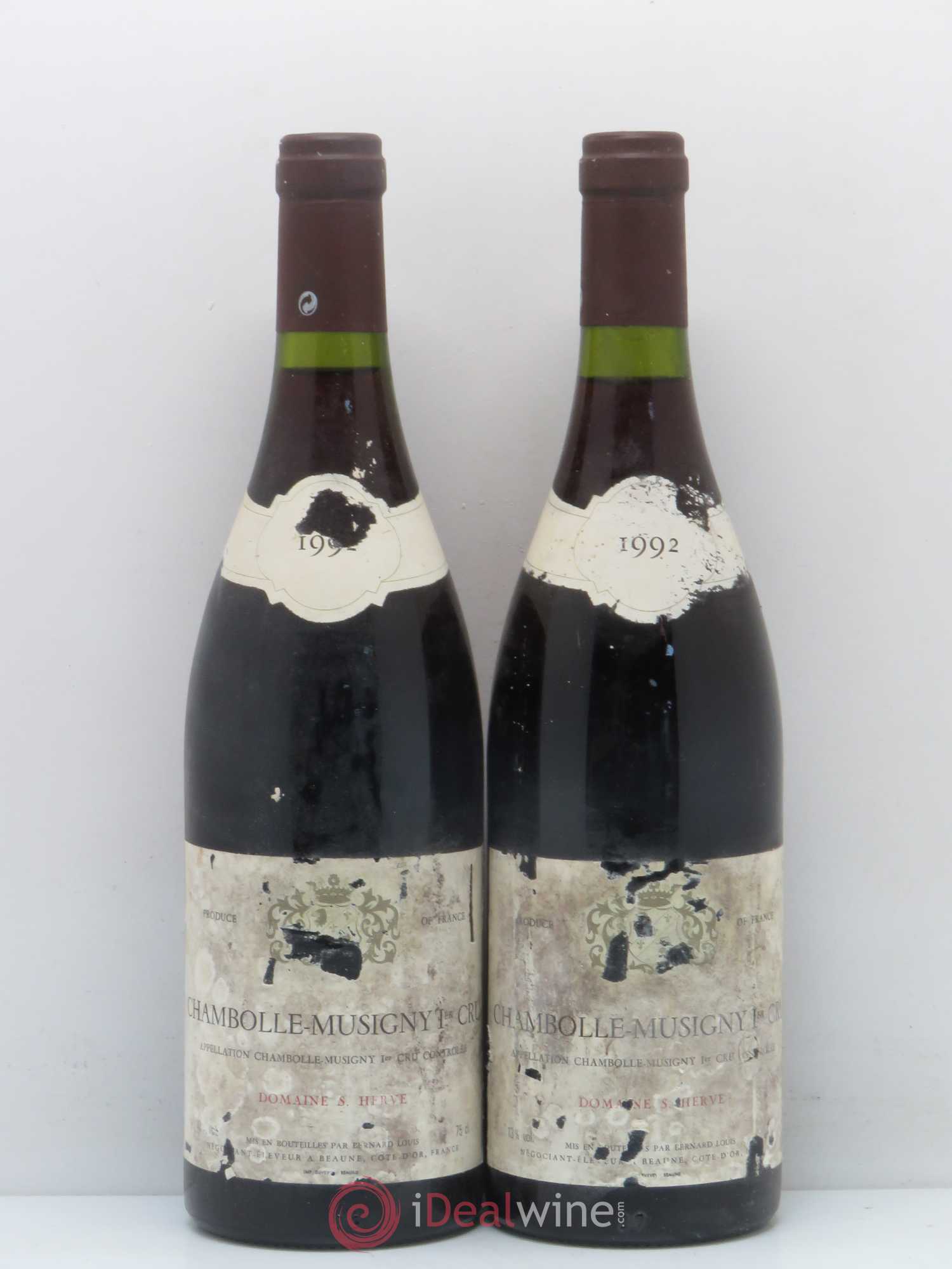 Chambolle-Musigny 1er Cru Domaine Herve 1992 - Lot de 2 bouteilles - 0