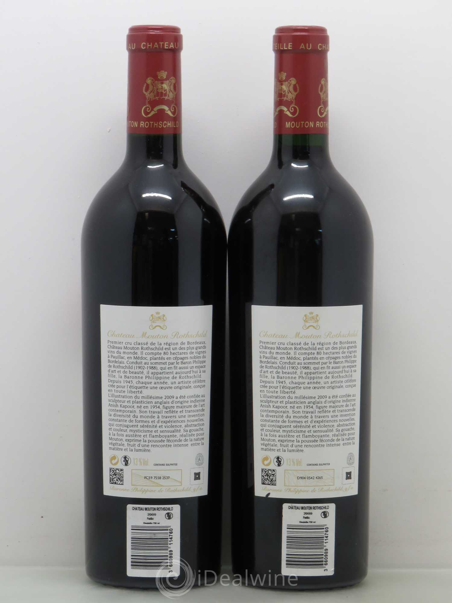 Château Mouton Rothschild 1er Grand Cru Classé 2009 - Lot de 2 bouteilles - 1