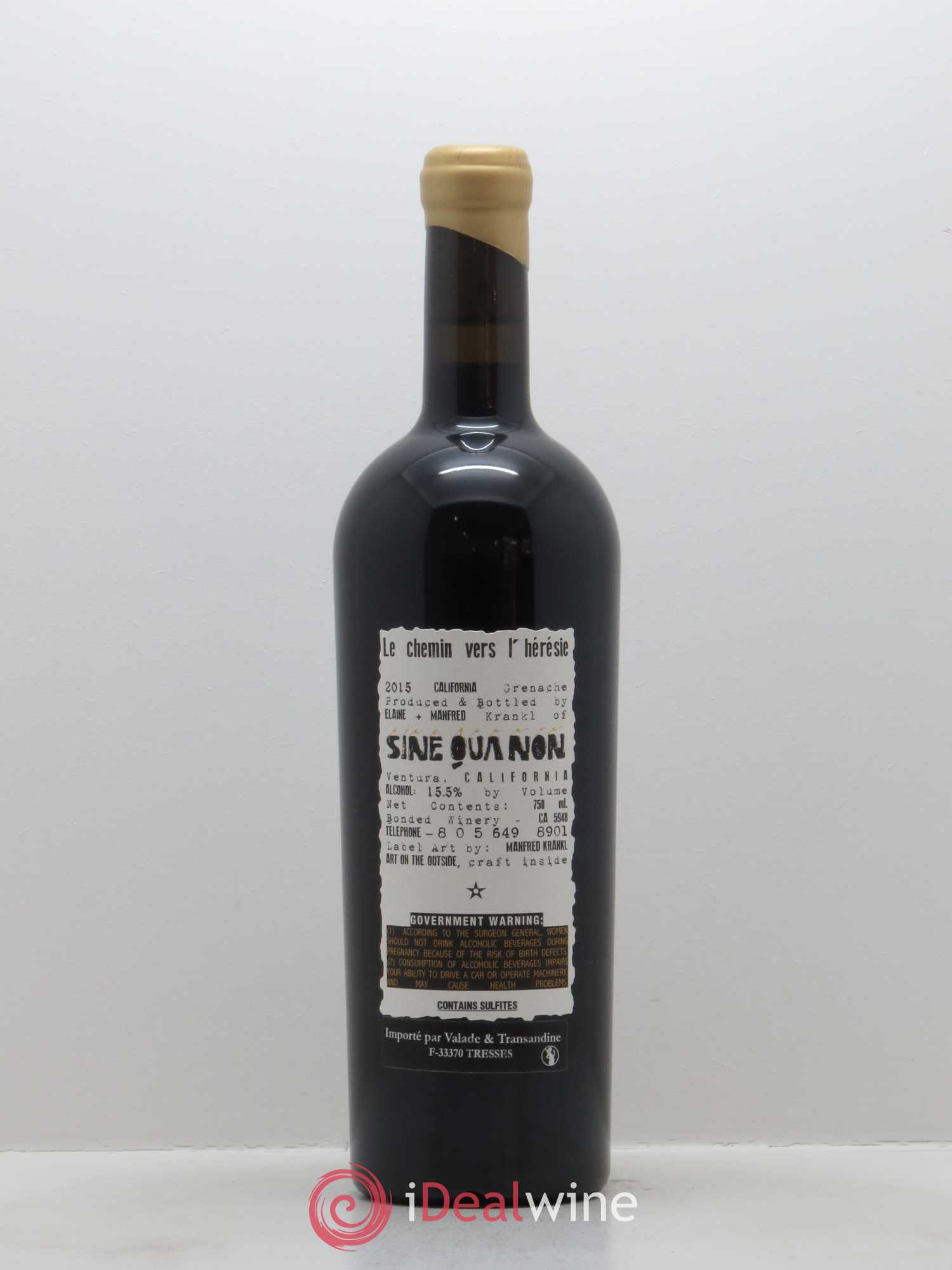 Santa Barbara Sine Qua Non Le Chemin vers l'Hérésie Manfred Krankl 2015 - Lot de 1 bouteille - 1