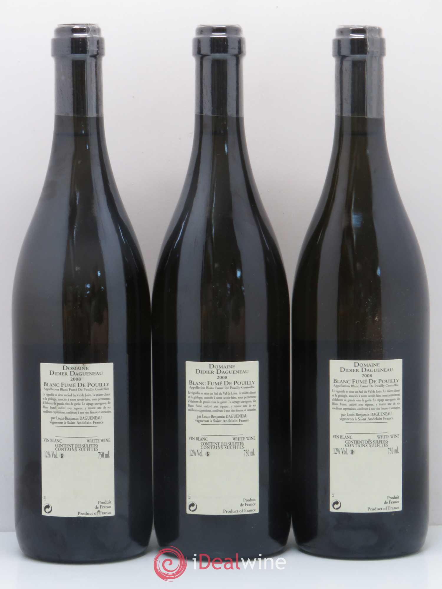 Pouilly-Fumé Blanc Fumé de Pouilly Dagueneau (Domaine Didier - Louis-Benjamin) 2008 - Lot de 6 bouteilles - 4