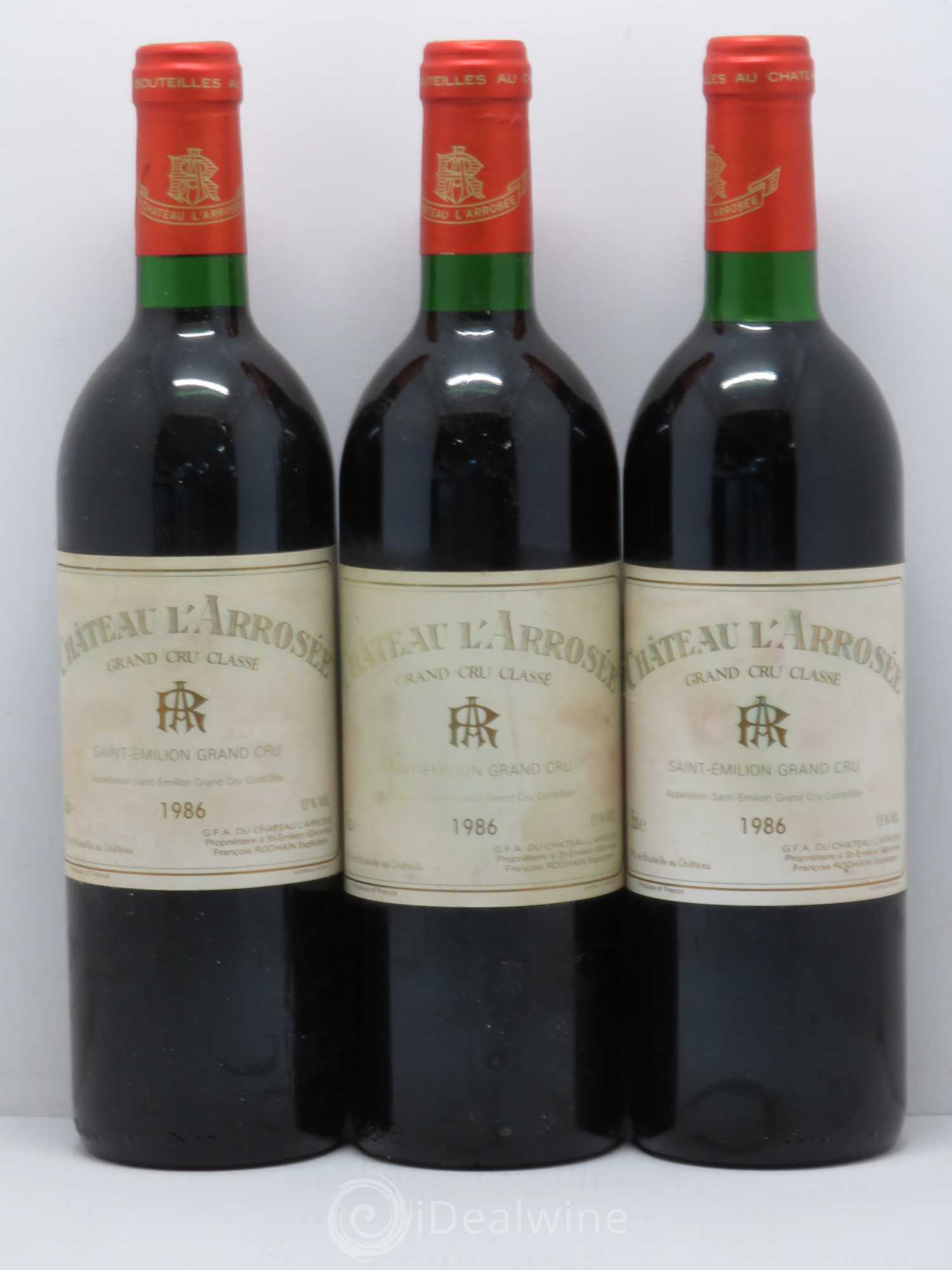 Château l' Arrosée Grand Cru Classé 1986 - Lot de 12 bouteilles - 1