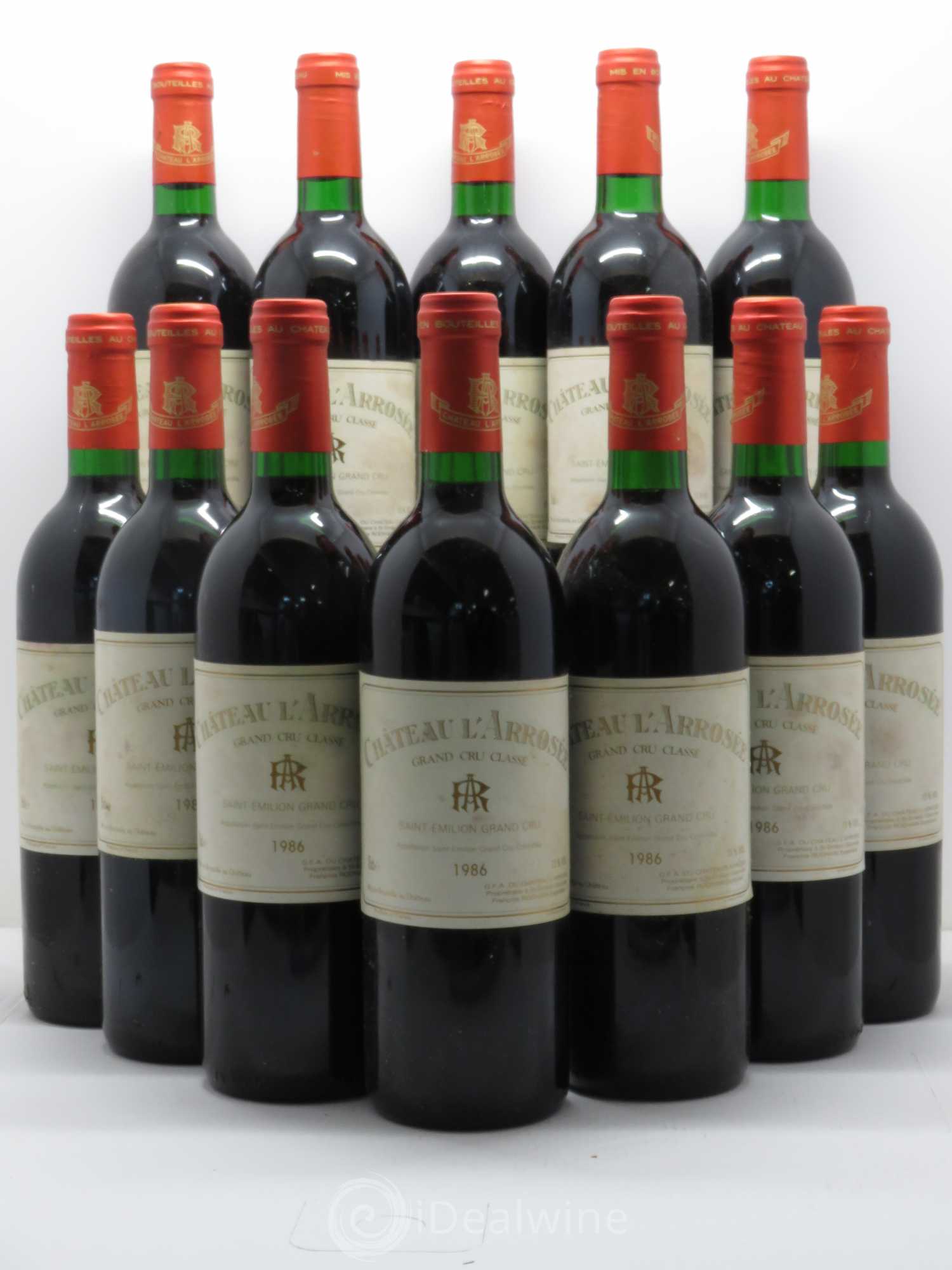 Château l' Arrosée Grand Cru Classé 1986 - Lot de 12 bouteilles - 0