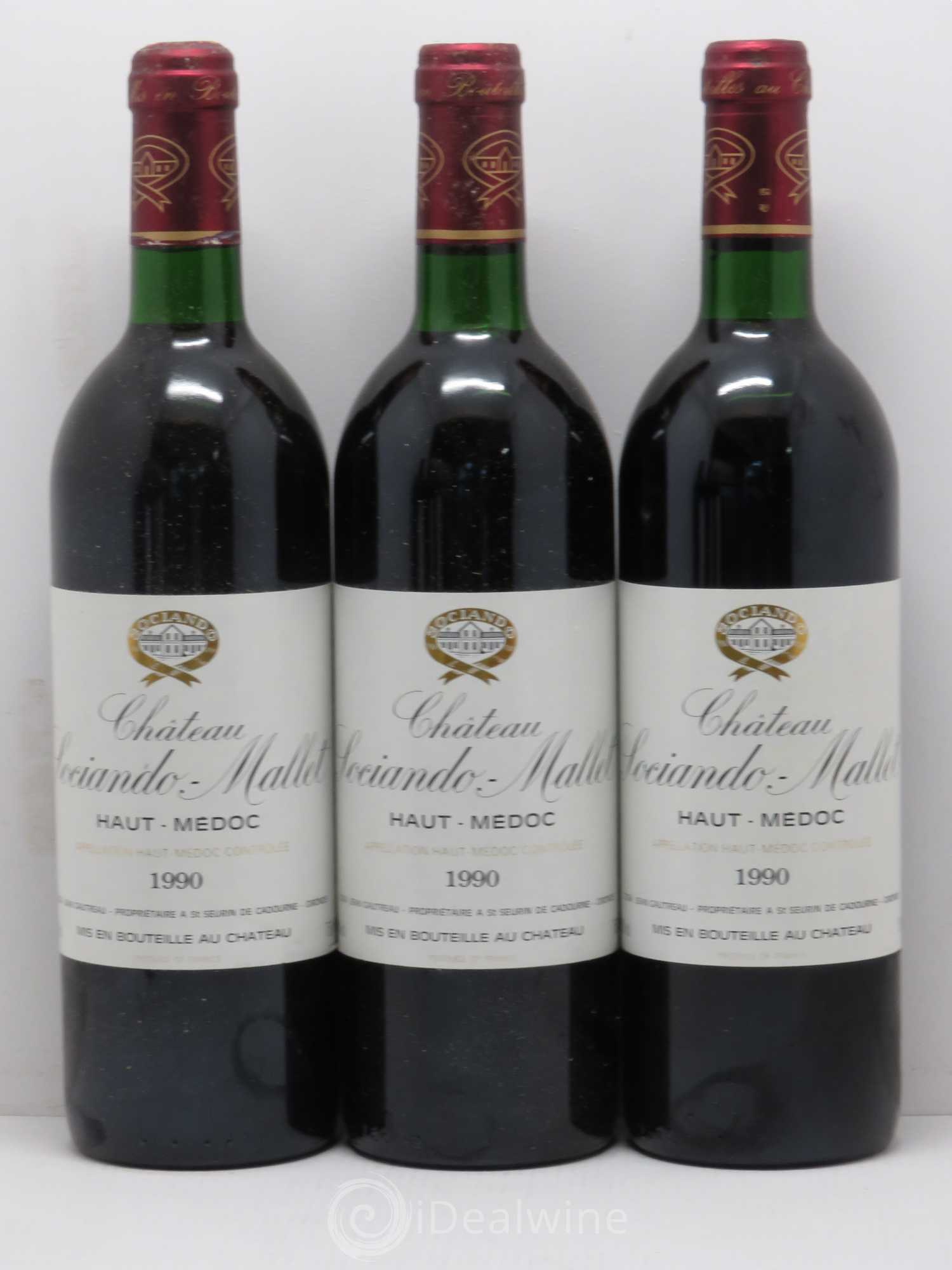 Château Sociando Mallet 1990 - Lot de 12 bouteilles - 1
