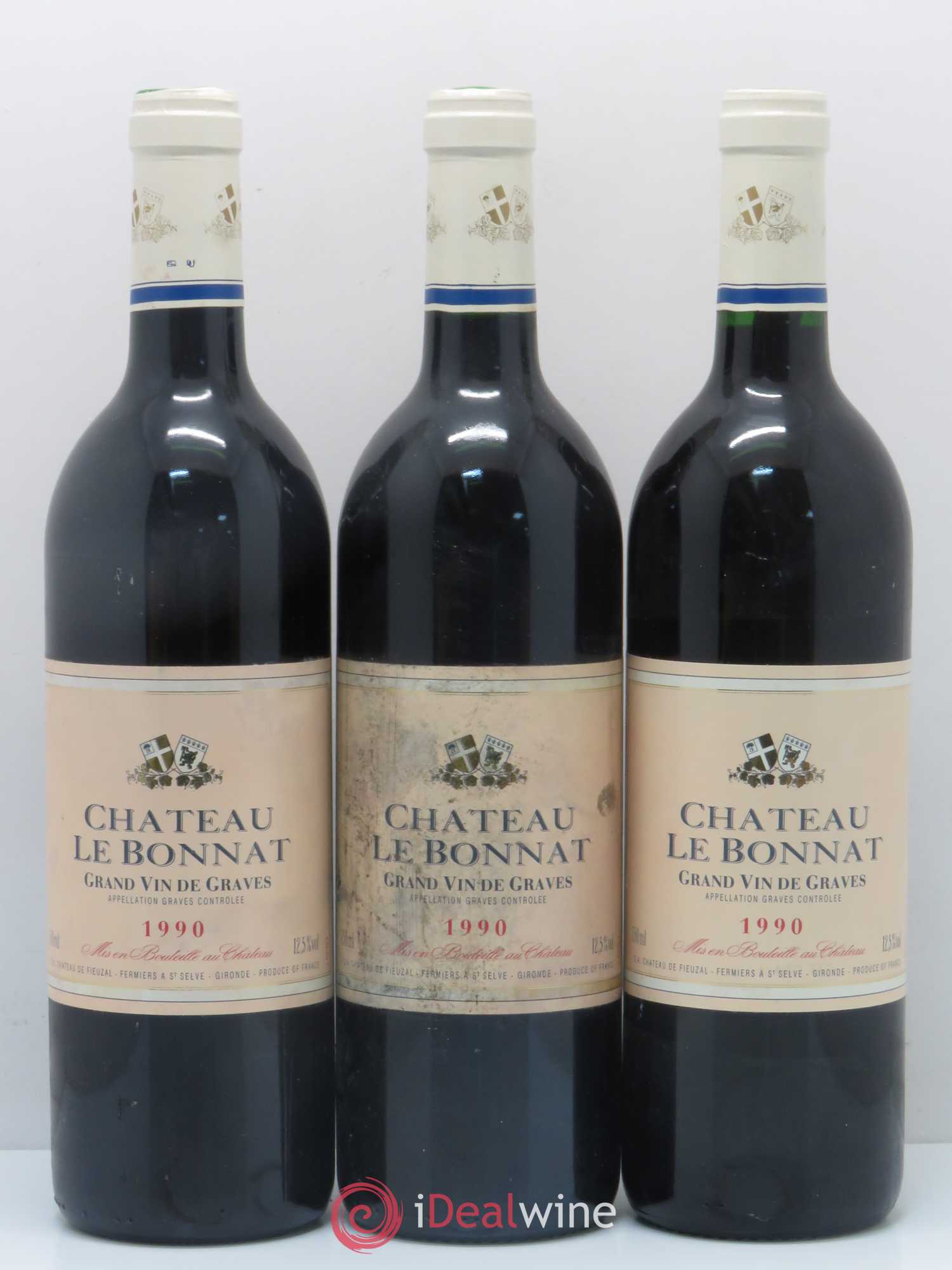 Graves Château Le Bonnat 1990 - Lot de 12 bouteilles - 1