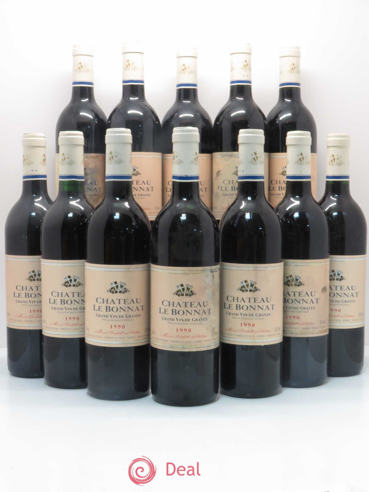 Graves Château Le Bonnat 1990 - Lot de 12 bouteilles - 0