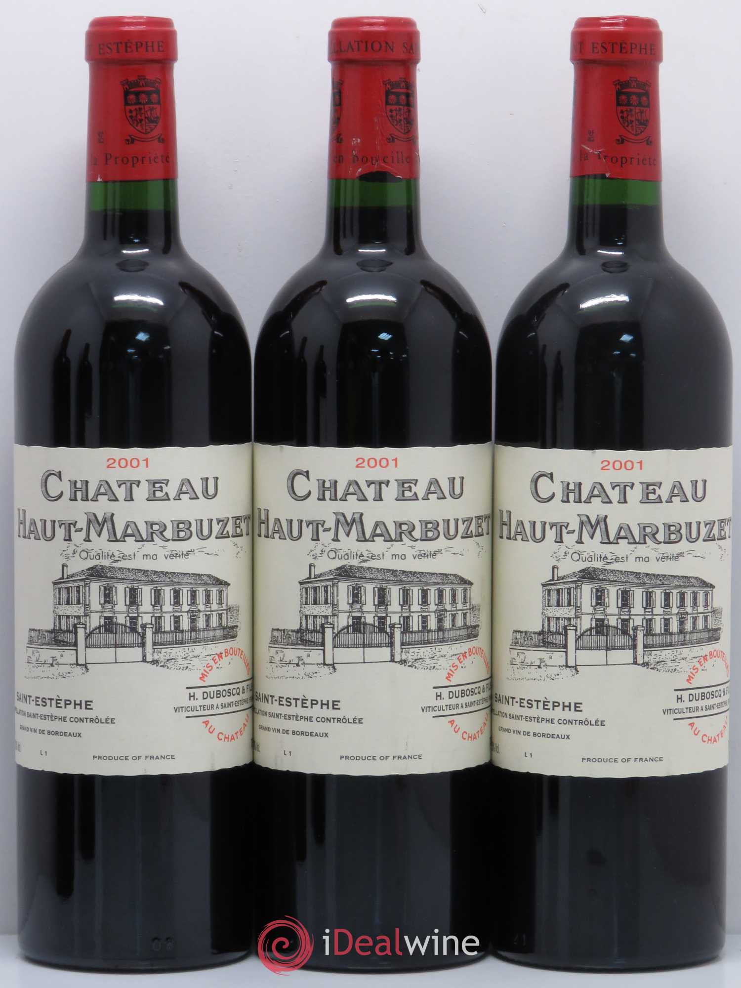 Château Haut Marbuzet 2001 - Lot de 5 bouteilles - 1