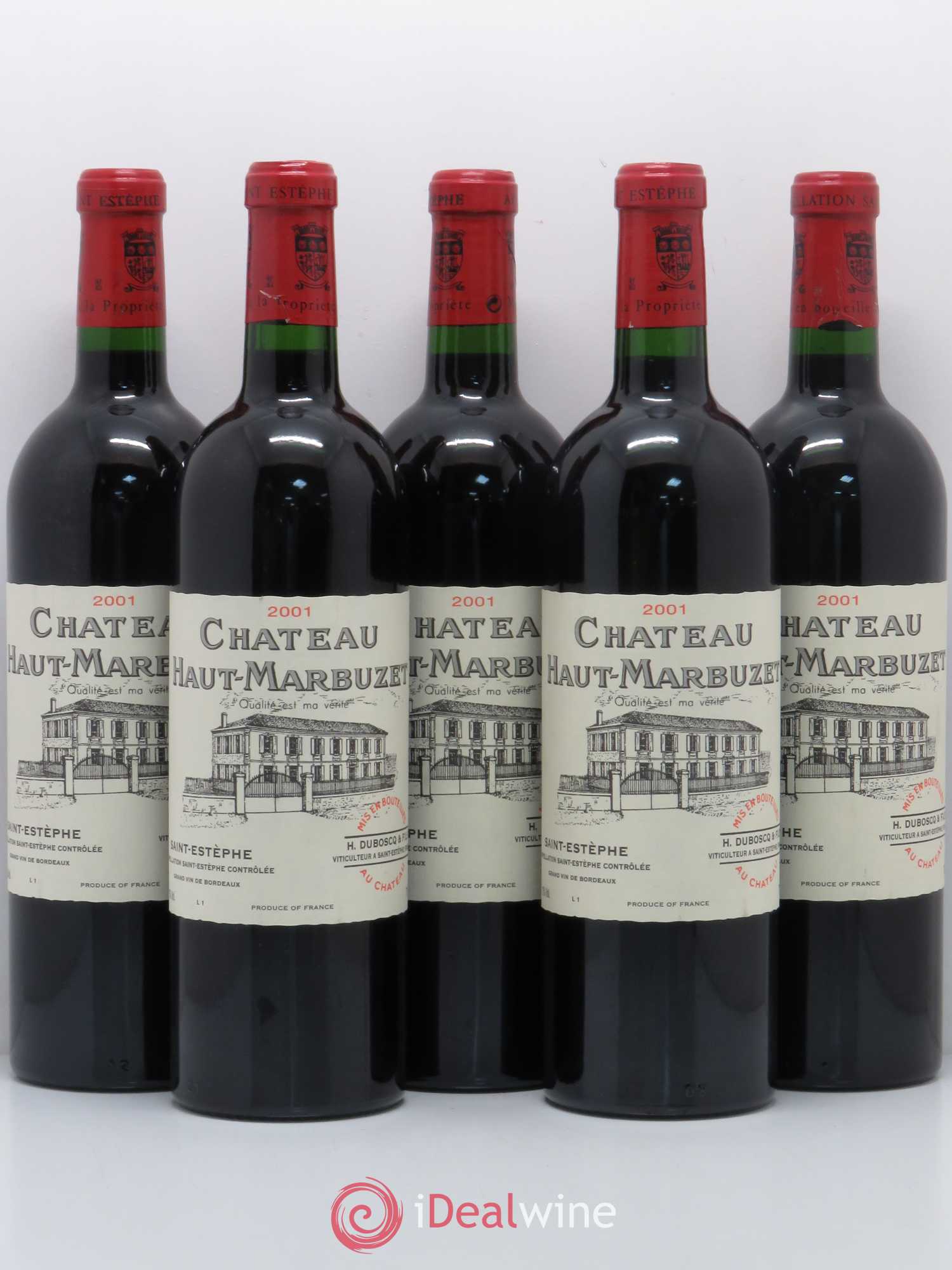 Château Haut Marbuzet 2001 - Lot de 5 bouteilles - 0