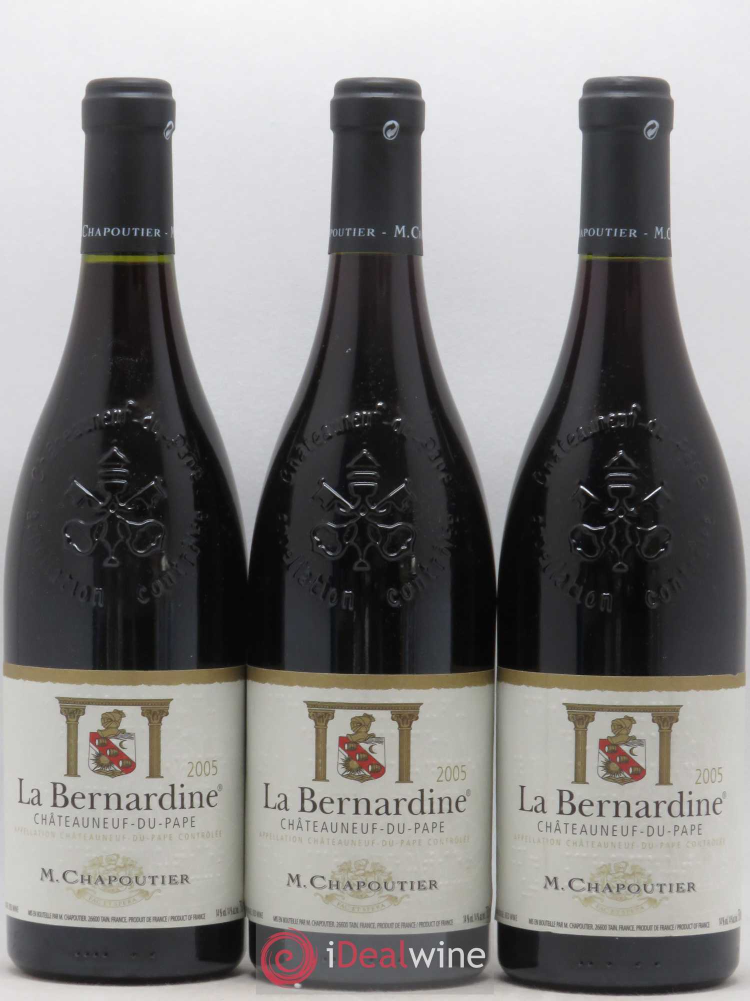 Châteauneuf-du-Pape La Bernardine Chapoutier 2005 - Lot de 3 bouteilles - 0
