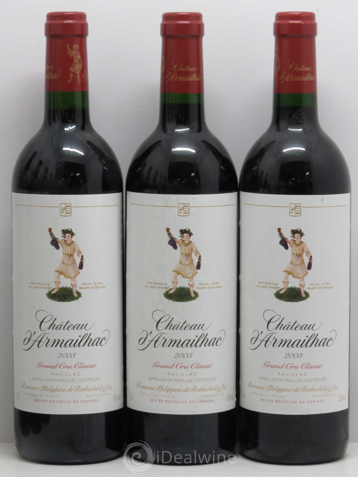 Château d' Armailhac - Mouton Baron(ne) Philippe 5ème Grand Cru Classé 2003 - Lot de 6 bouteilles - 1