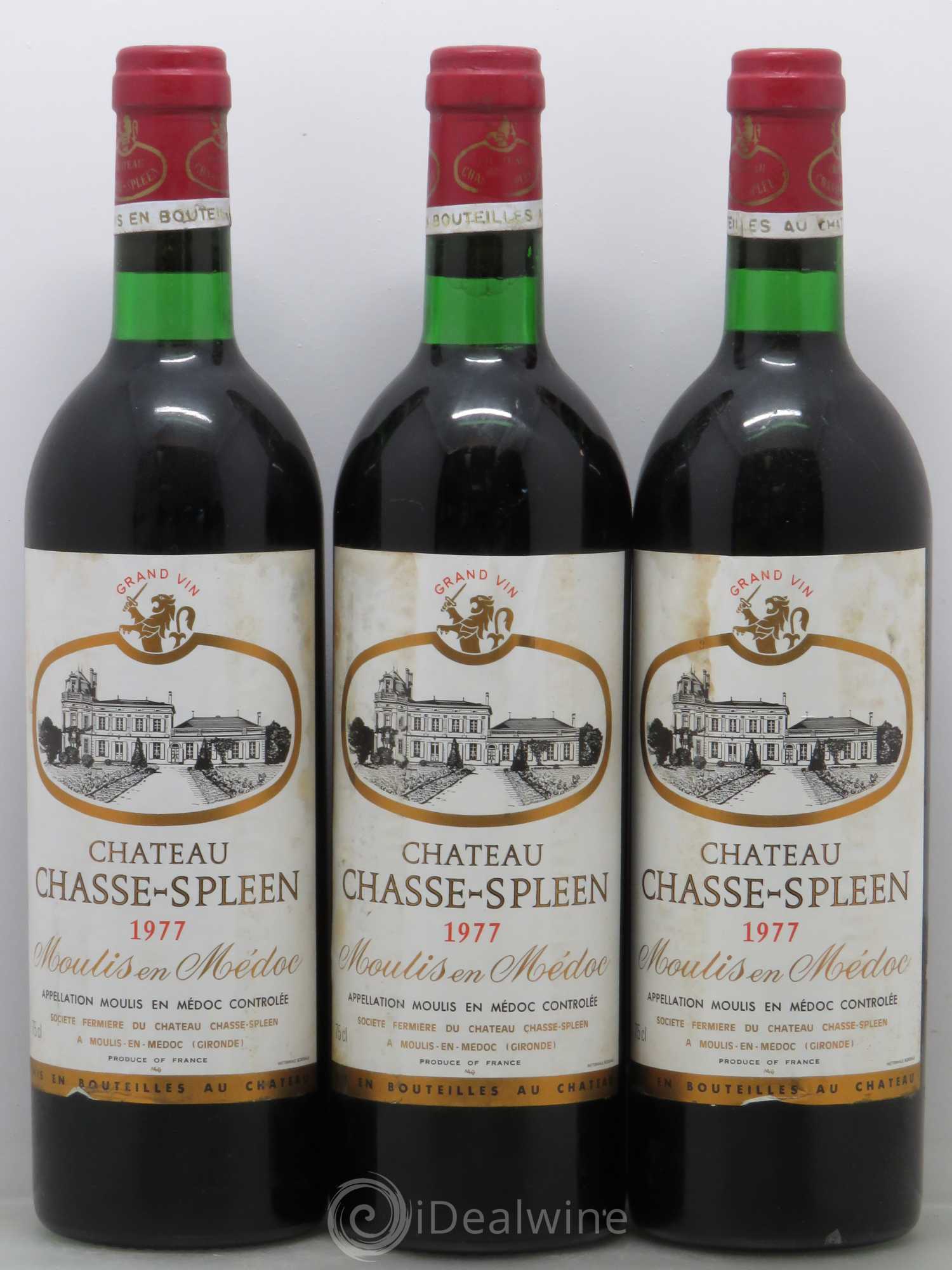 Château Chasse Spleen 1977 - Lot de 3 bouteilles - 0