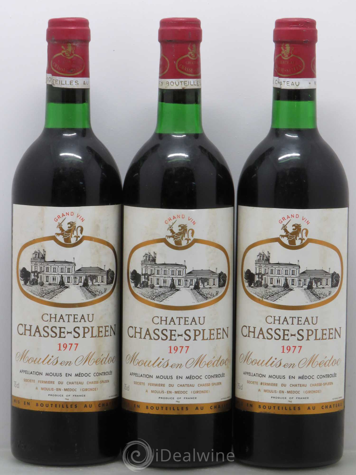 Château Chasse Spleen 1977 - Lot de 3 bouteilles - 0