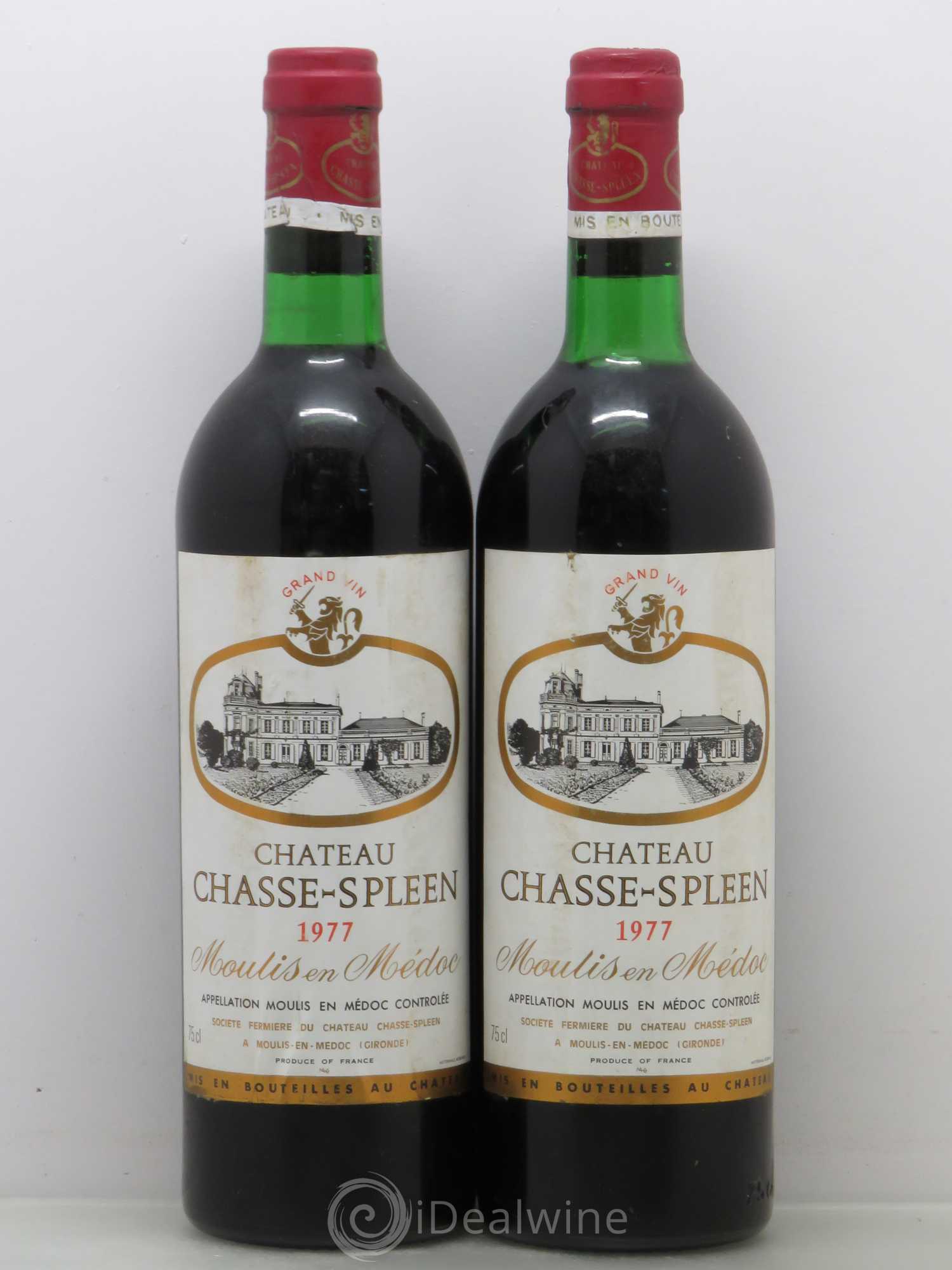 Château Chasse Spleen 1977 - Lot de 2 bouteilles - 0