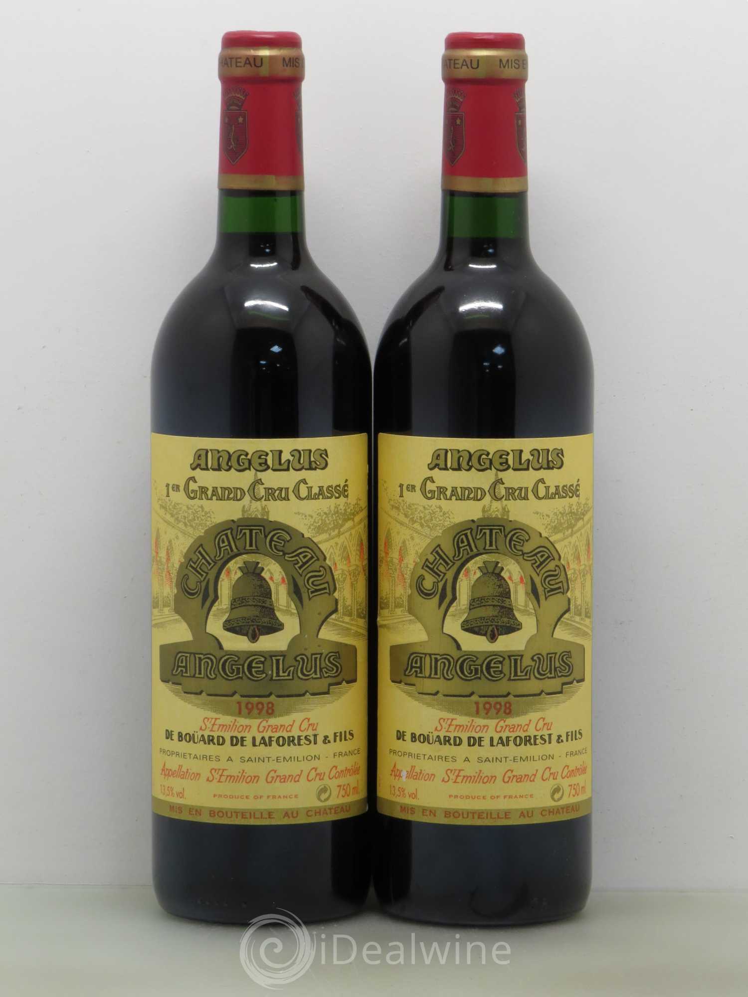 Château Angélus 1er Grand Cru Classé A 1998 - Lot de 2 bouteilles - 0