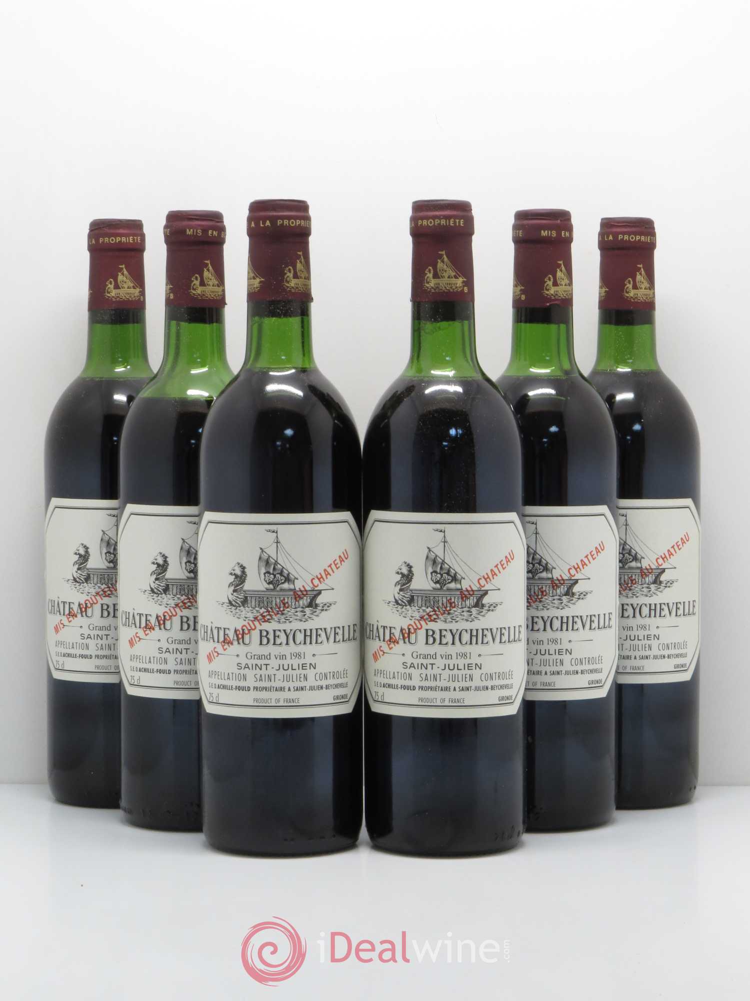Château Beychevelle 4ème Grand Cru Classé 1981 - Lot de 6 bouteilles - 0