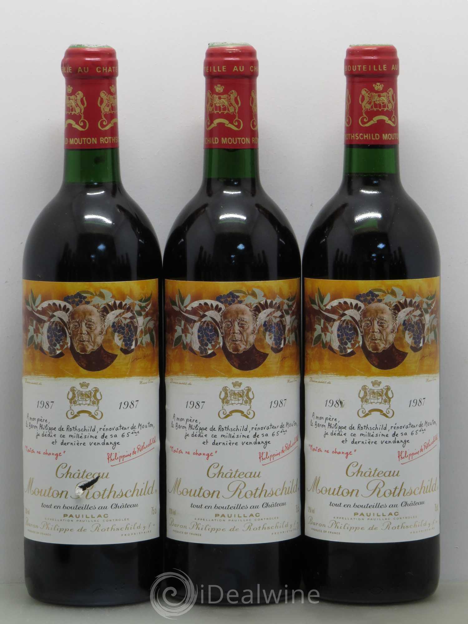 Château Mouton Rothschild 1er Grand Cru Classé 1987 - Lot de 12 bouteilles - 1
