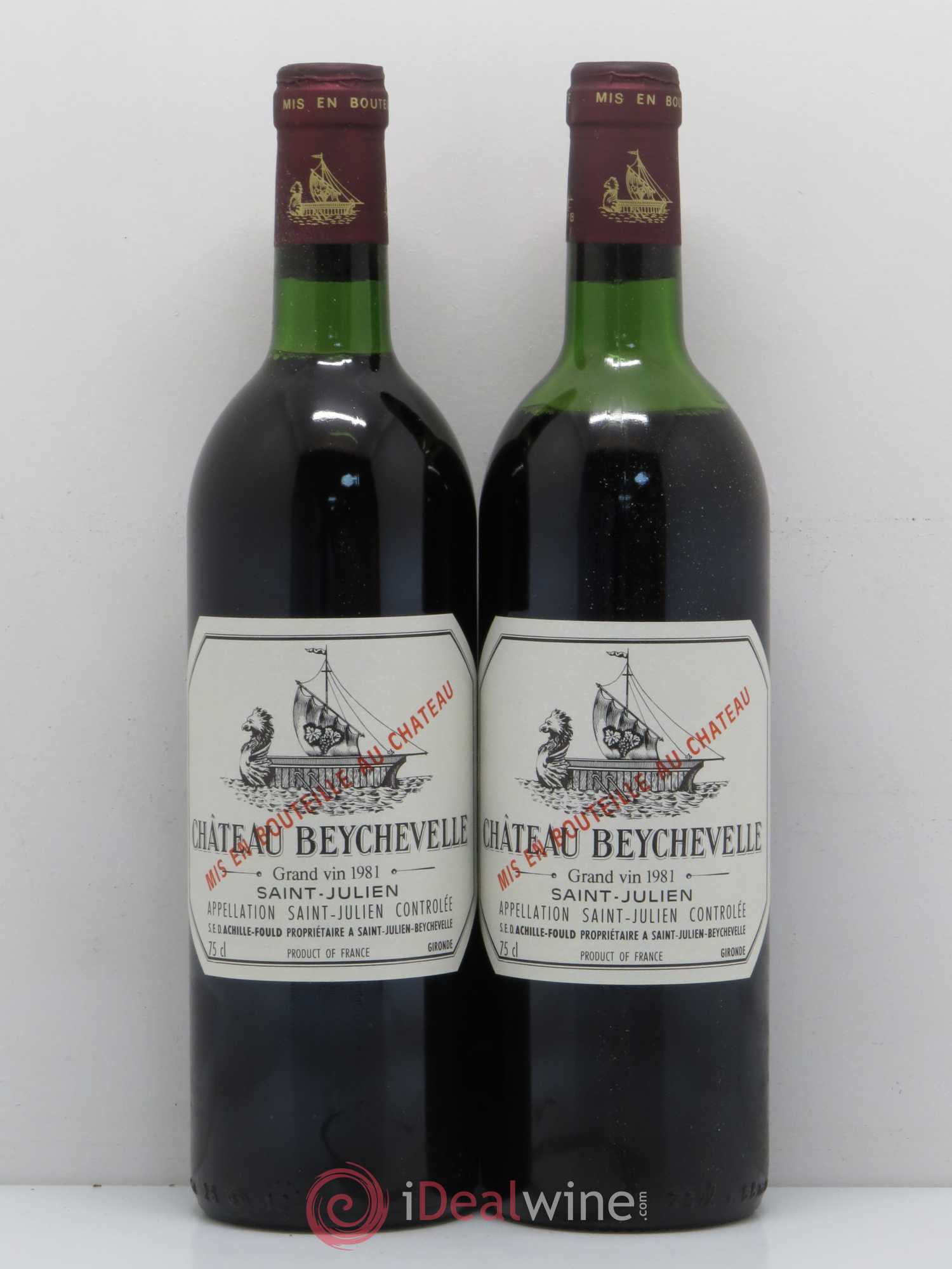 Château Beychevelle 4ème Grand Cru Classé 1981 - Lot de 2 bouteilles - 0