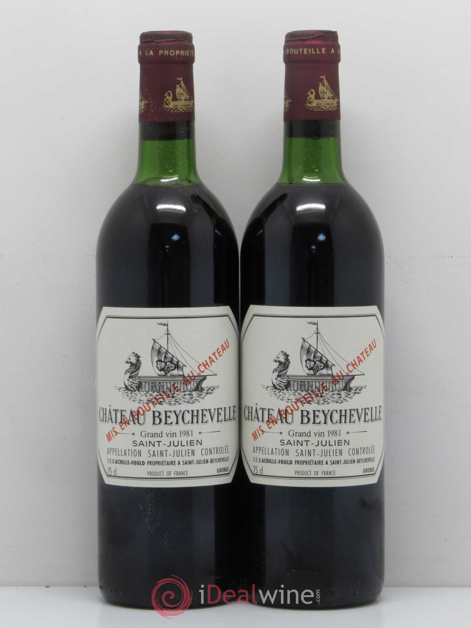 Château Beychevelle 4ème Grand Cru Classé 1981 - Lot de 2 bouteilles - 0