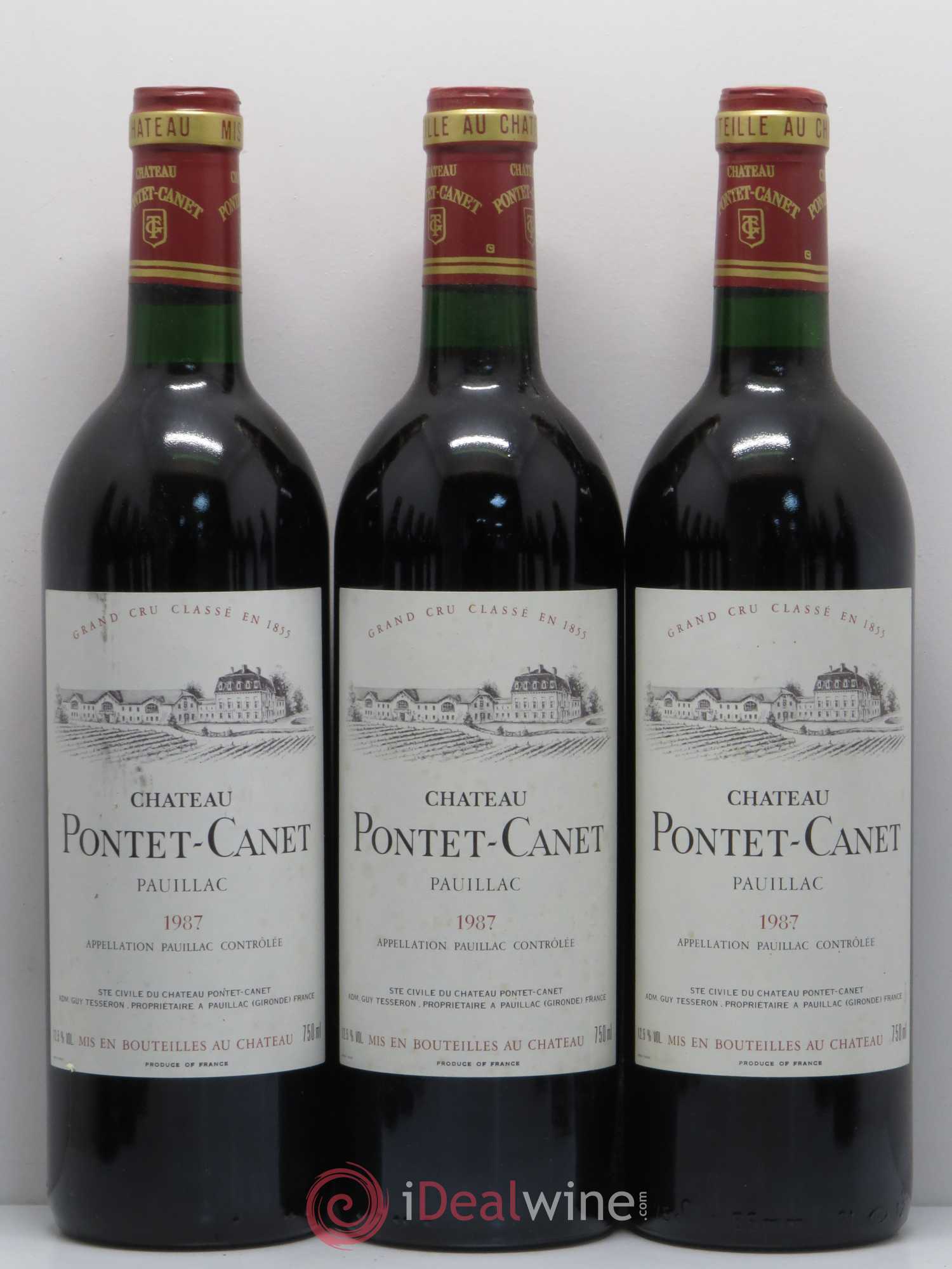 Château Pontet Canet 5ème Grand Cru Classé 1987 - Lot de 12 bouteilles - 3