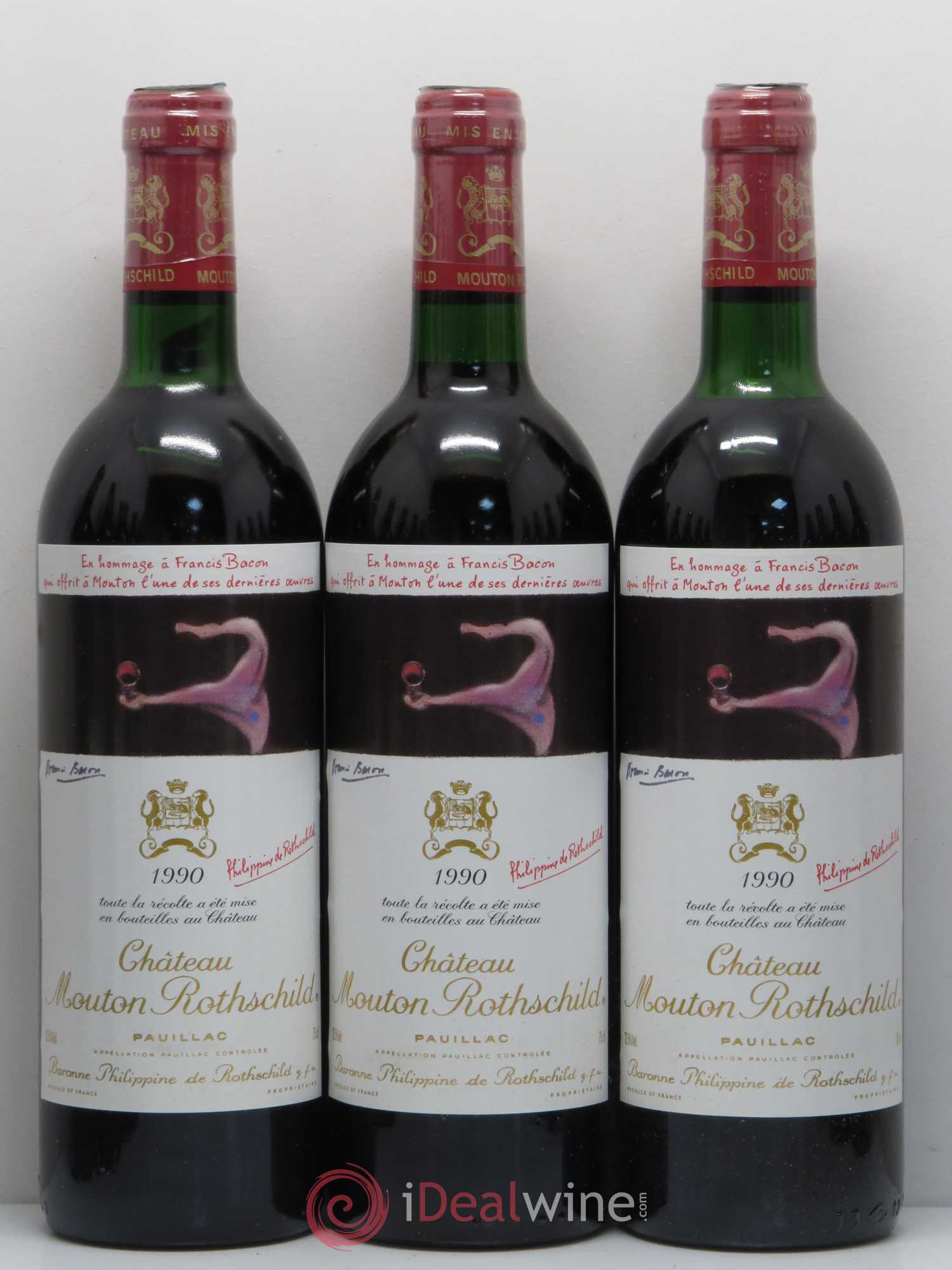 Château Mouton Rothschild 1er Grand Cru Classé 1990 - Lot de 12 bouteilles - 1