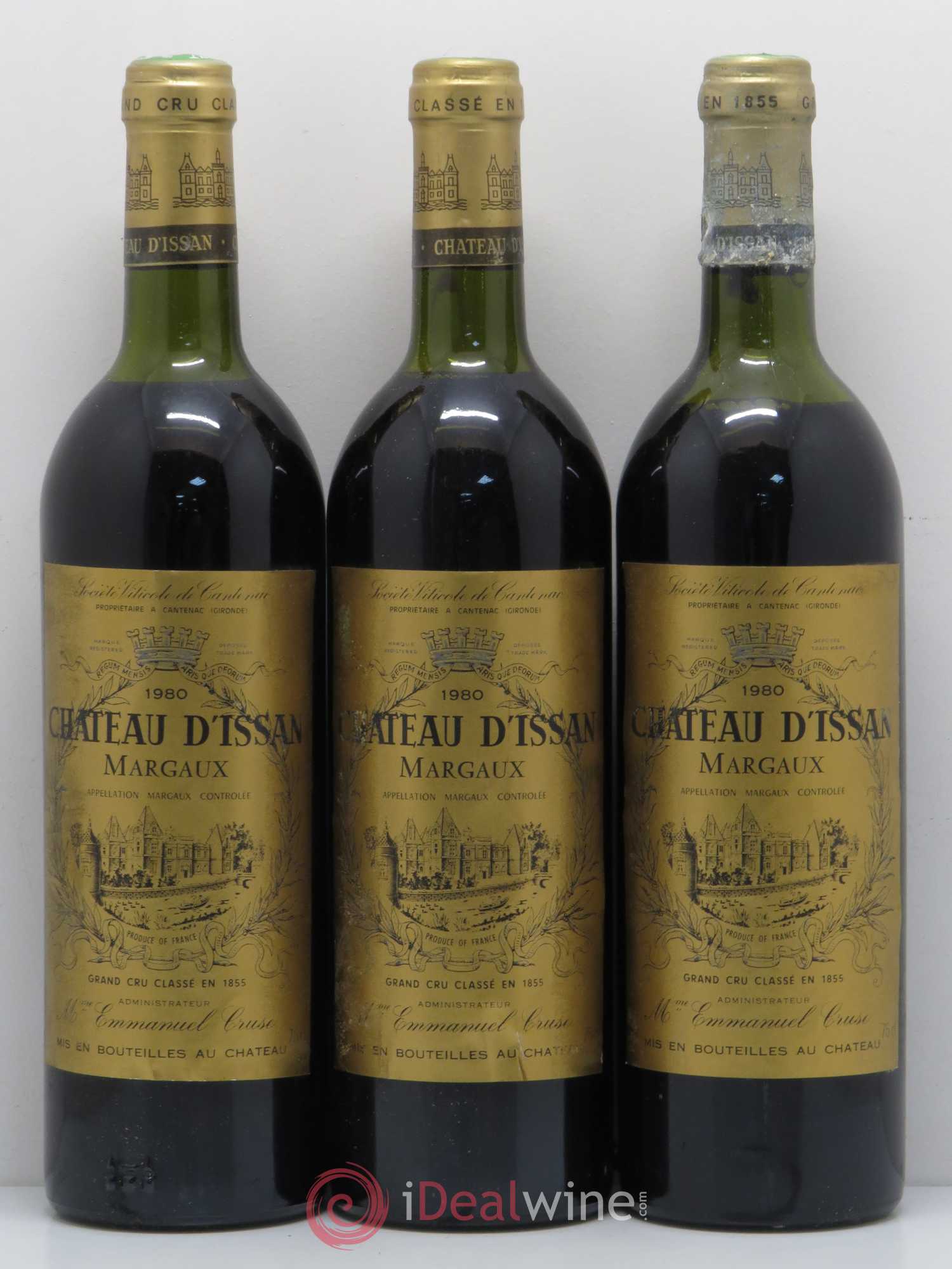 Château d'Issan 3ème Grand Cru Classé 1980 - Lot de 3 bouteilles - 0