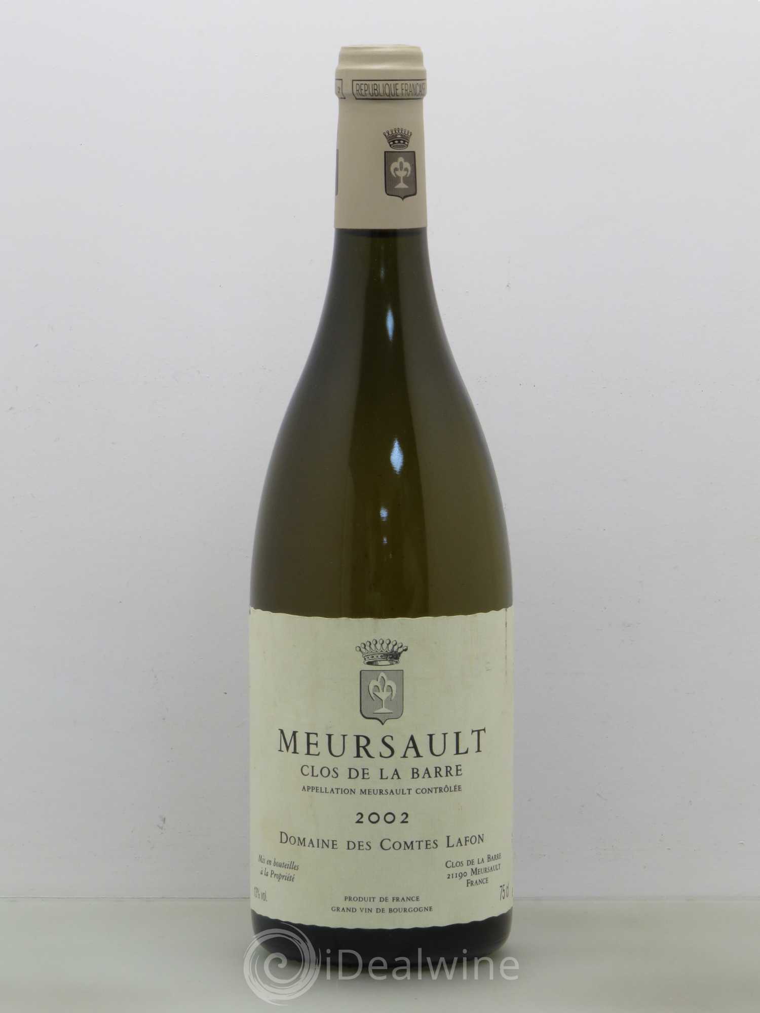 Meursault Clos de la Barre Comtes Lafon (Domaine des) 2002 - Lot de 1 bouteille - 0