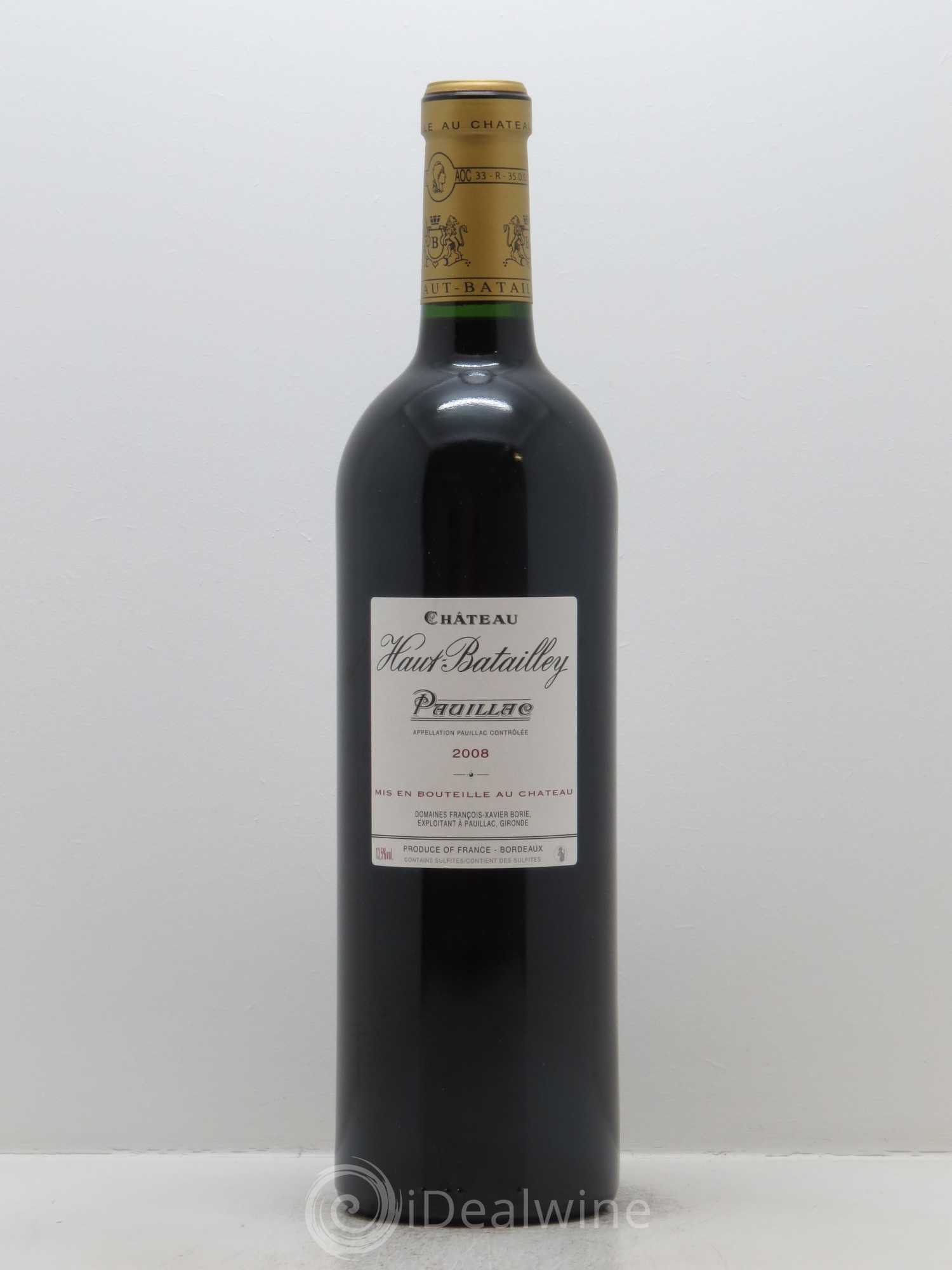 Château Haut Batailley 5ème Grand Cru Classé 2008 - Lot de 1 bouteille - 1